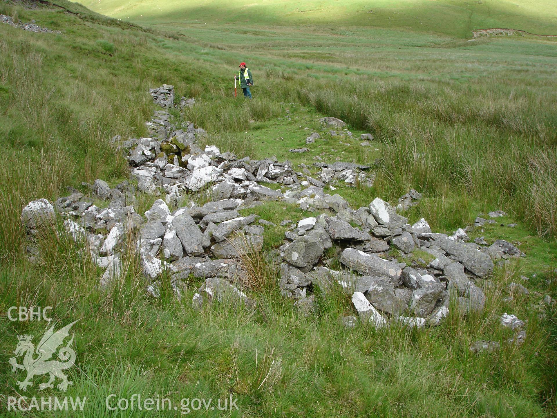Photograph of Cwmrhaiader Lead Mine Quarry IV taken on 06/07/2005 by R.P. Sambrook during an Upland Survey undertaken by Trysor Archaeology.