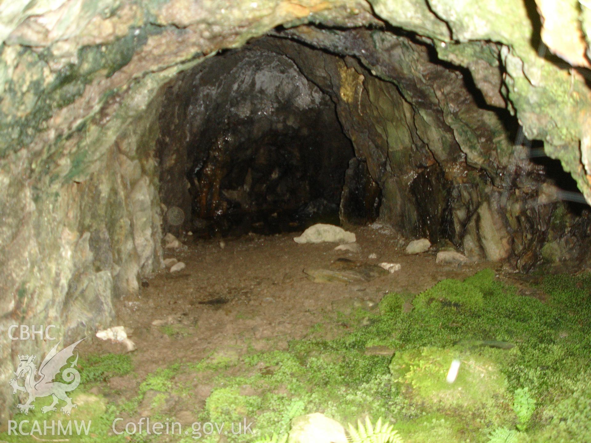 Photograph of Cwmrhaiader Lead Mine Adit taken on 13/06/2005 by R.P. Sambrook during an Upland Survey undertaken by Trysor Archaeology.