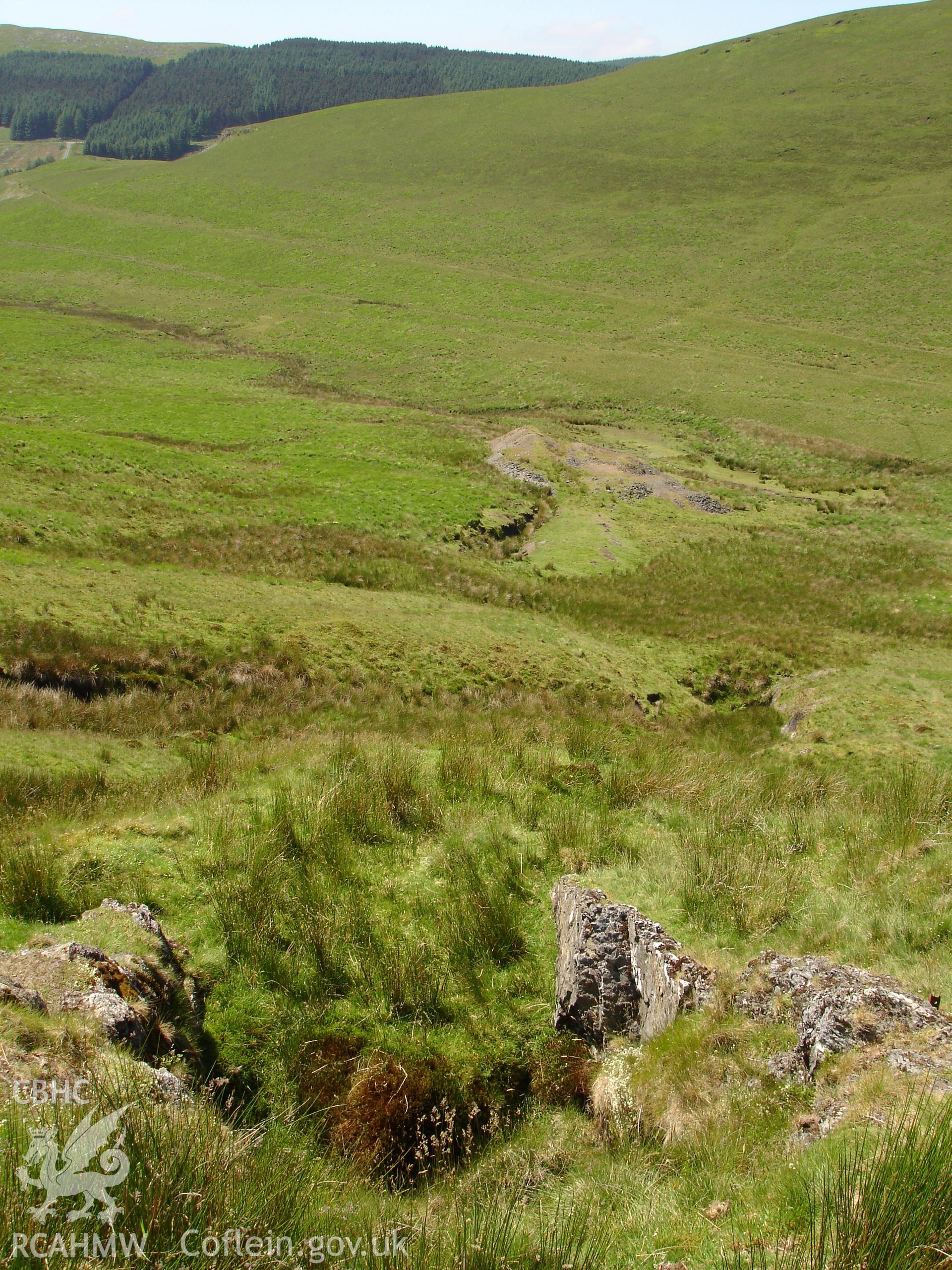 Photograph of Camdwr Bach Lead Mine Shaft taken on 23/06/2005 by R.P. Sambrook during an Upland Survey undertaken by Trysor Archaeology.