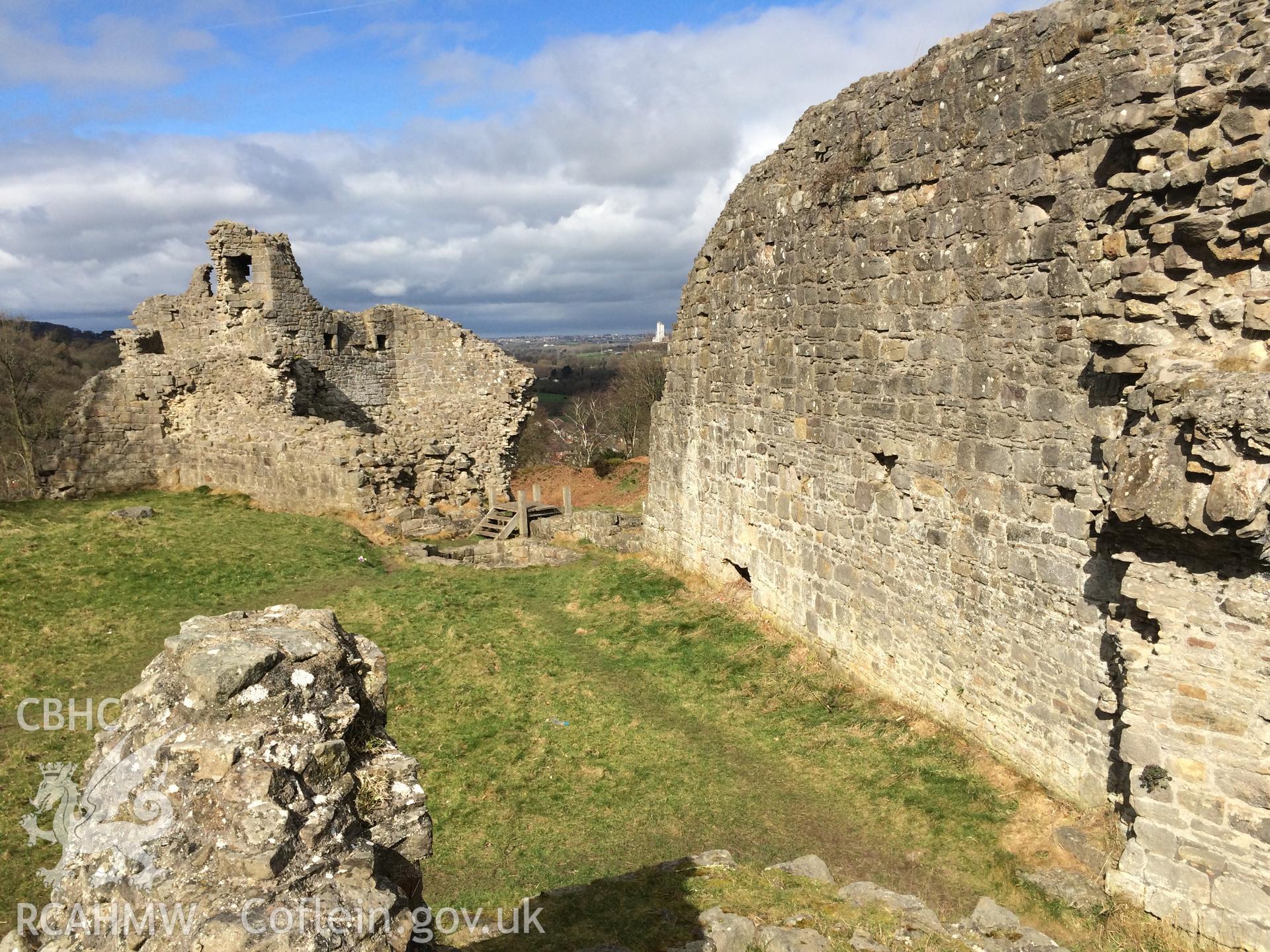 Colour photo showing Caergwrle Castle, produced by  Paul R. Davis,  13th March 2017.