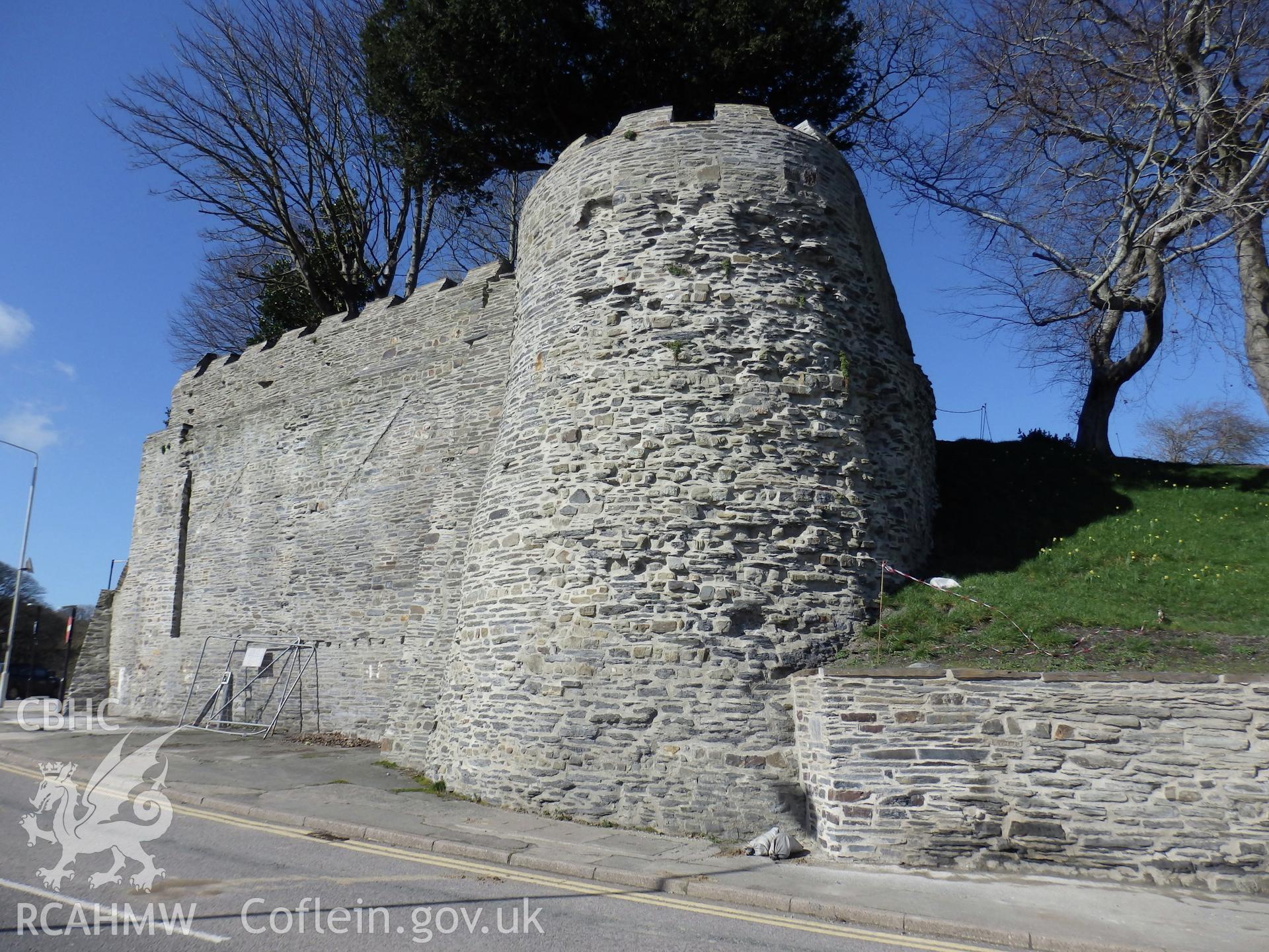 Colour photo of Cardigan Castle, taken by Paul R. Davis, 10th March 2015.