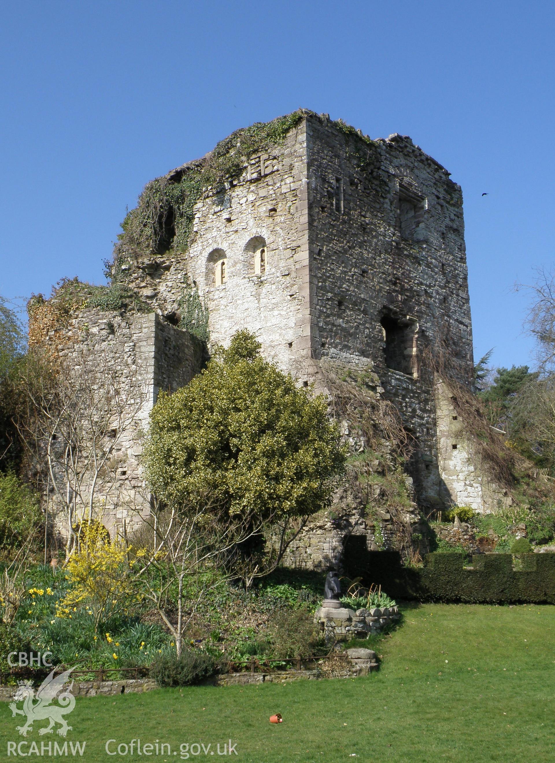 Colour photo of Usk Castle, taken by Paul R. Davis, 19th March 2011.