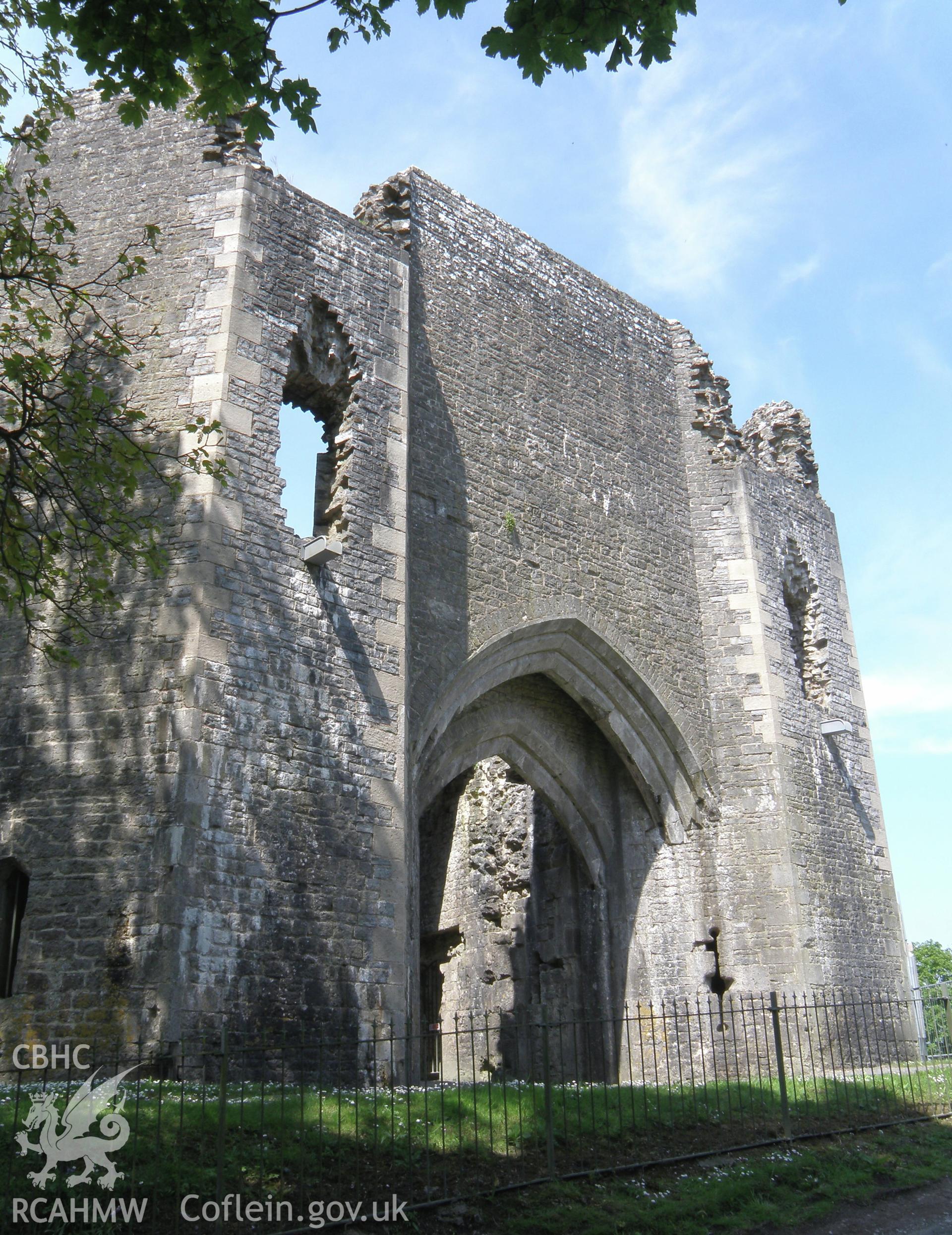 Colour photo showing Llanblethian Castle, produced by Paul R. Davis,  20th May 2012.