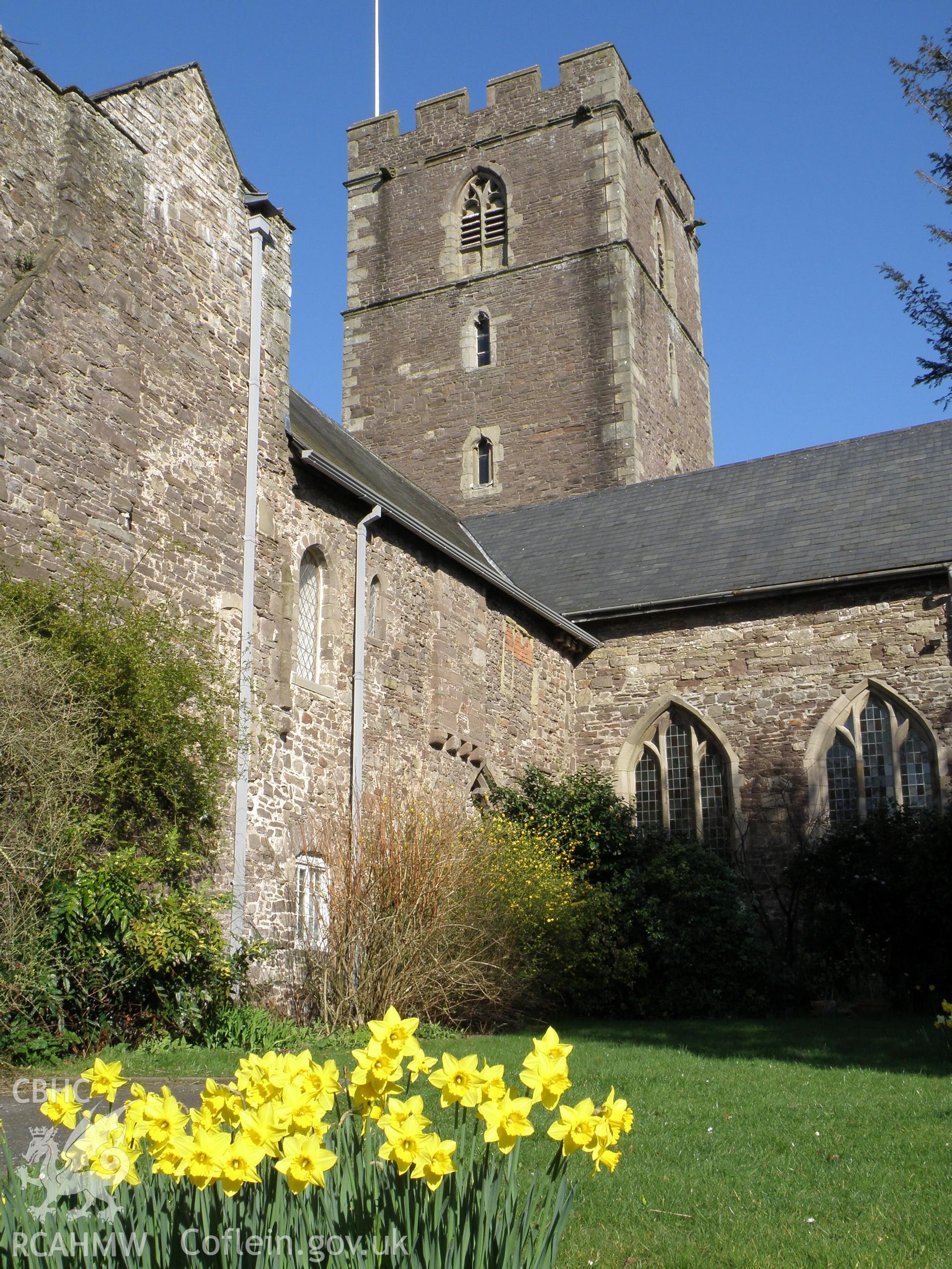 Colour photo of Abergavenny Church, taken by Paul R. Davis, c.2011.