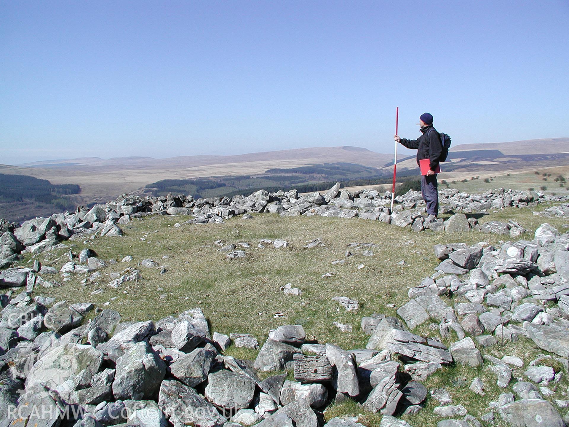 Digital photograph of Darren Fach North Ring Cairn taken on 07/04/2003 by Cambrian Archaeological Projects during the Pontsticill Upland Survey