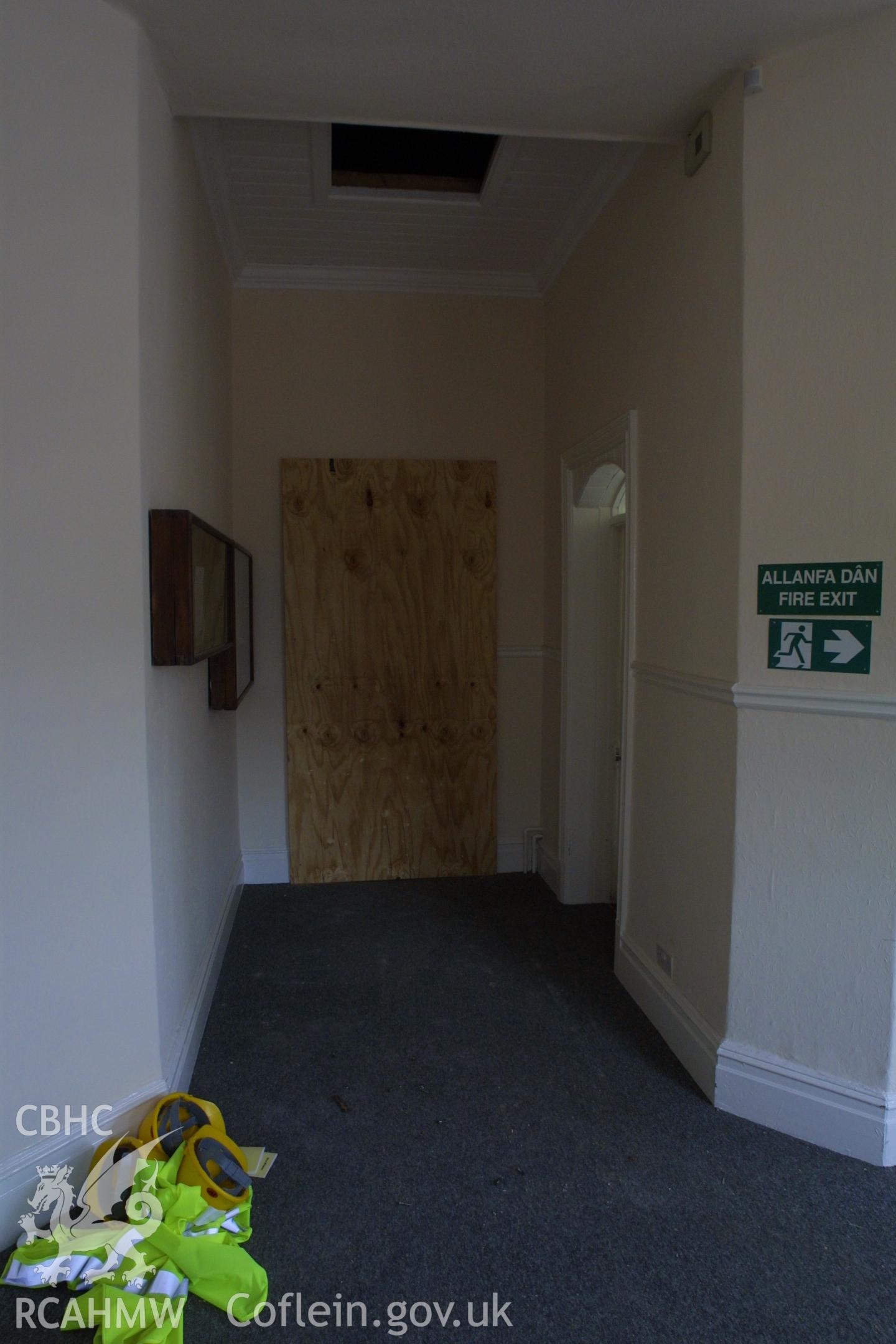 Digital colour photograph showing part of the interior at the Penrhyn Quarry Offices.