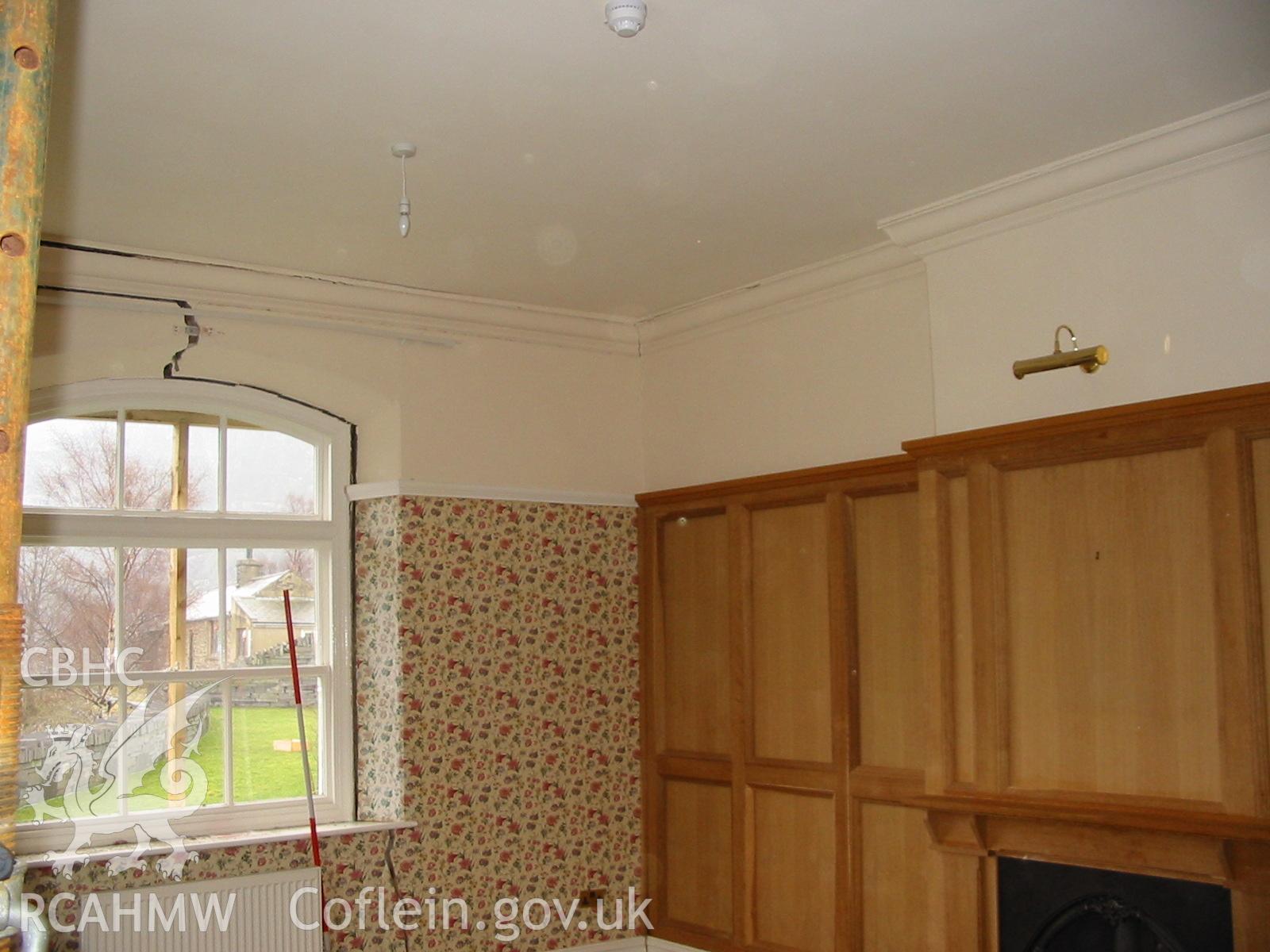 Digital colour photograph showing an interior view of a room at the Penrhyn Quarry Offices.