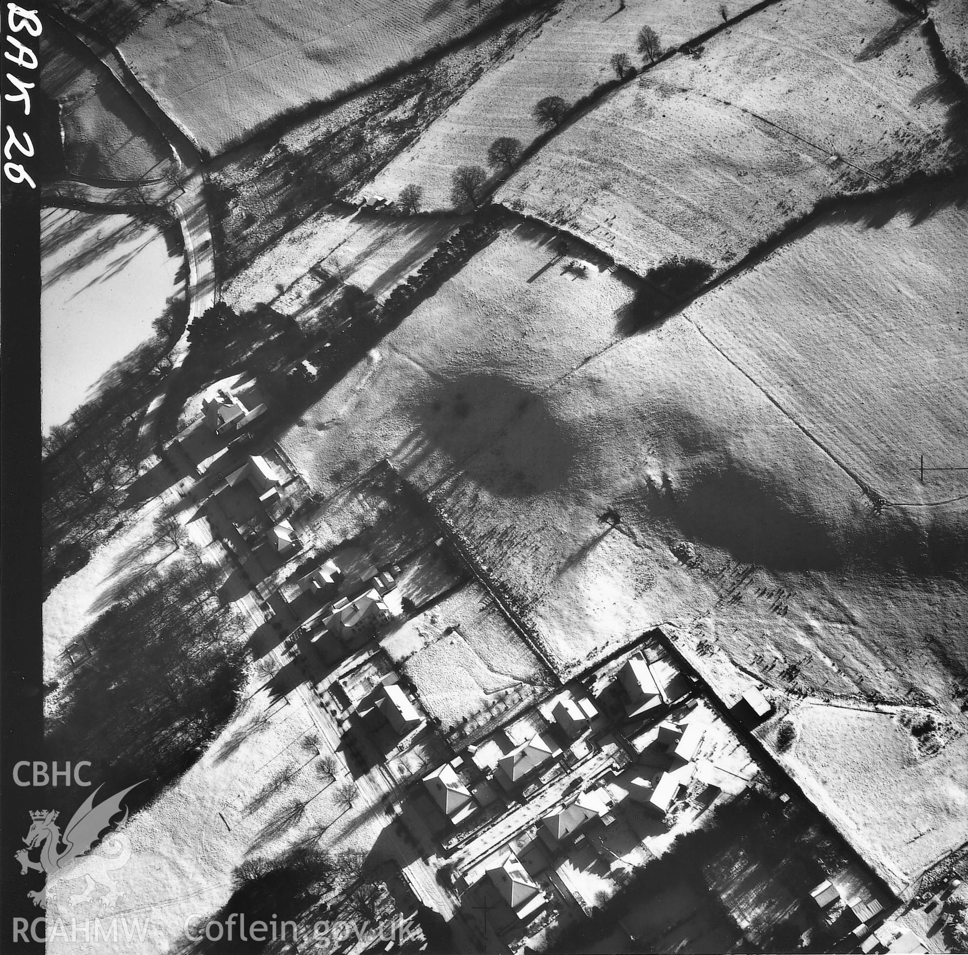 Digital image showing aerial view of Llandrindod Common.