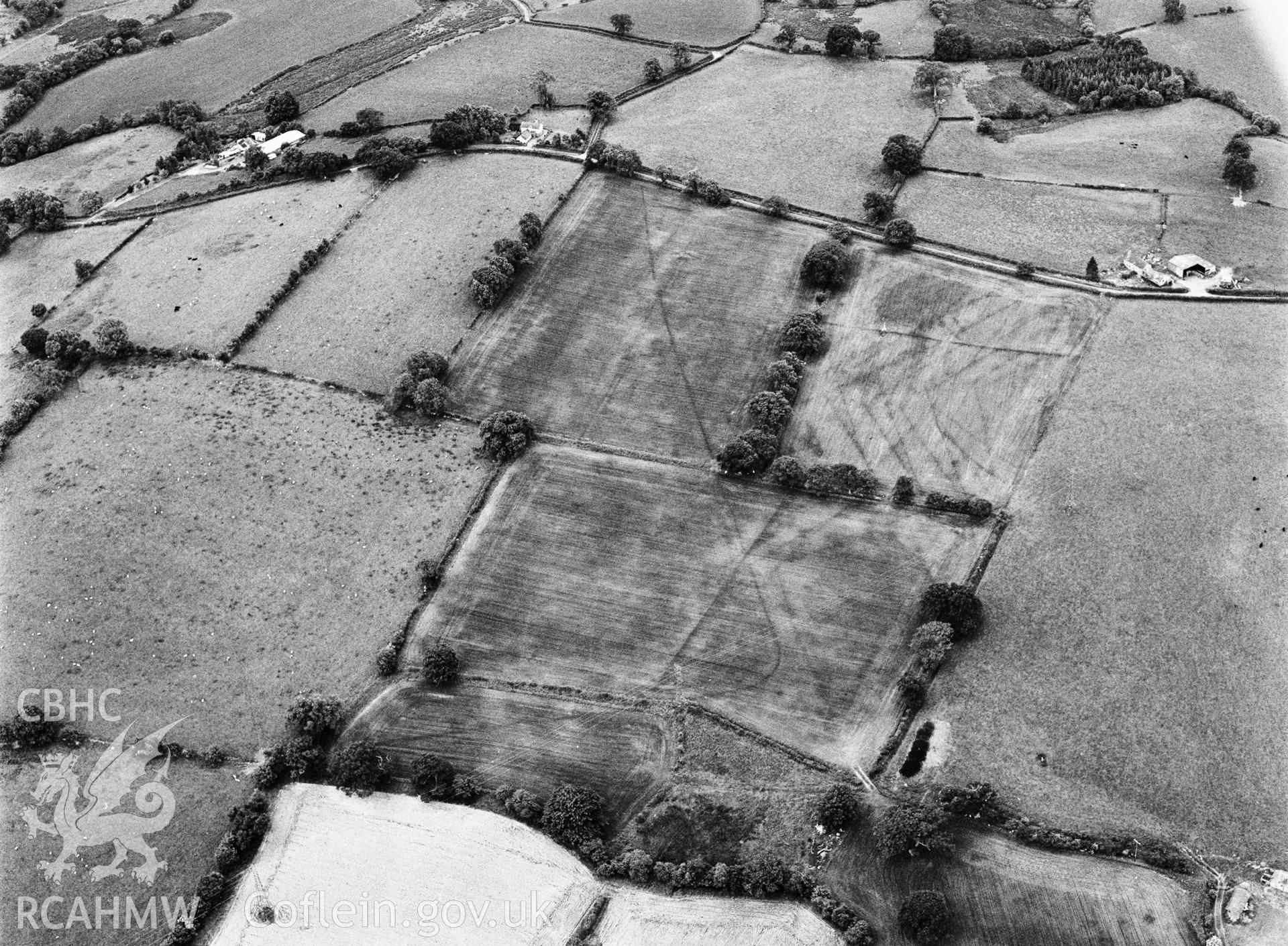Figure 68: Digital image showing aerial view of part of the north-north-east and west-north-west sides of Penrhos, from the north, 2003.