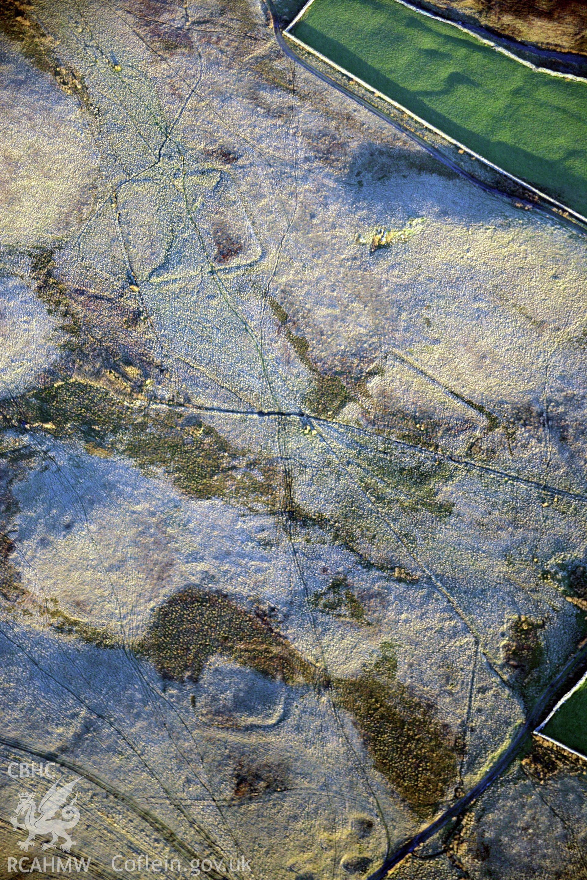 Figure 51: Digital image showing aerial views of camps III, IV and V at Dolddinas, from the west, in the snow, 2005.