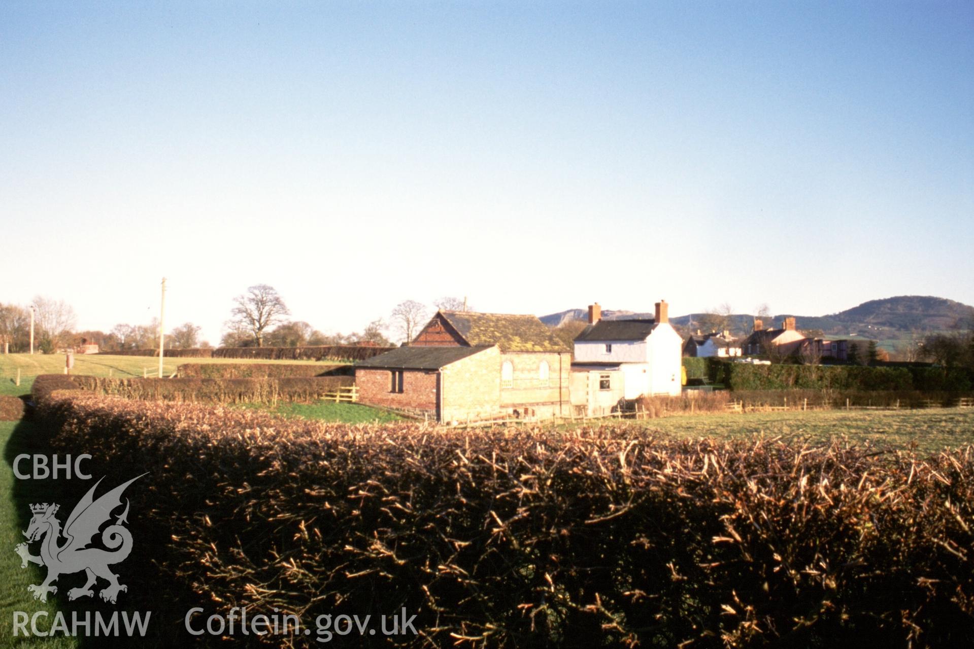 Exterior, rear long wall elevation & RH gable (dark)