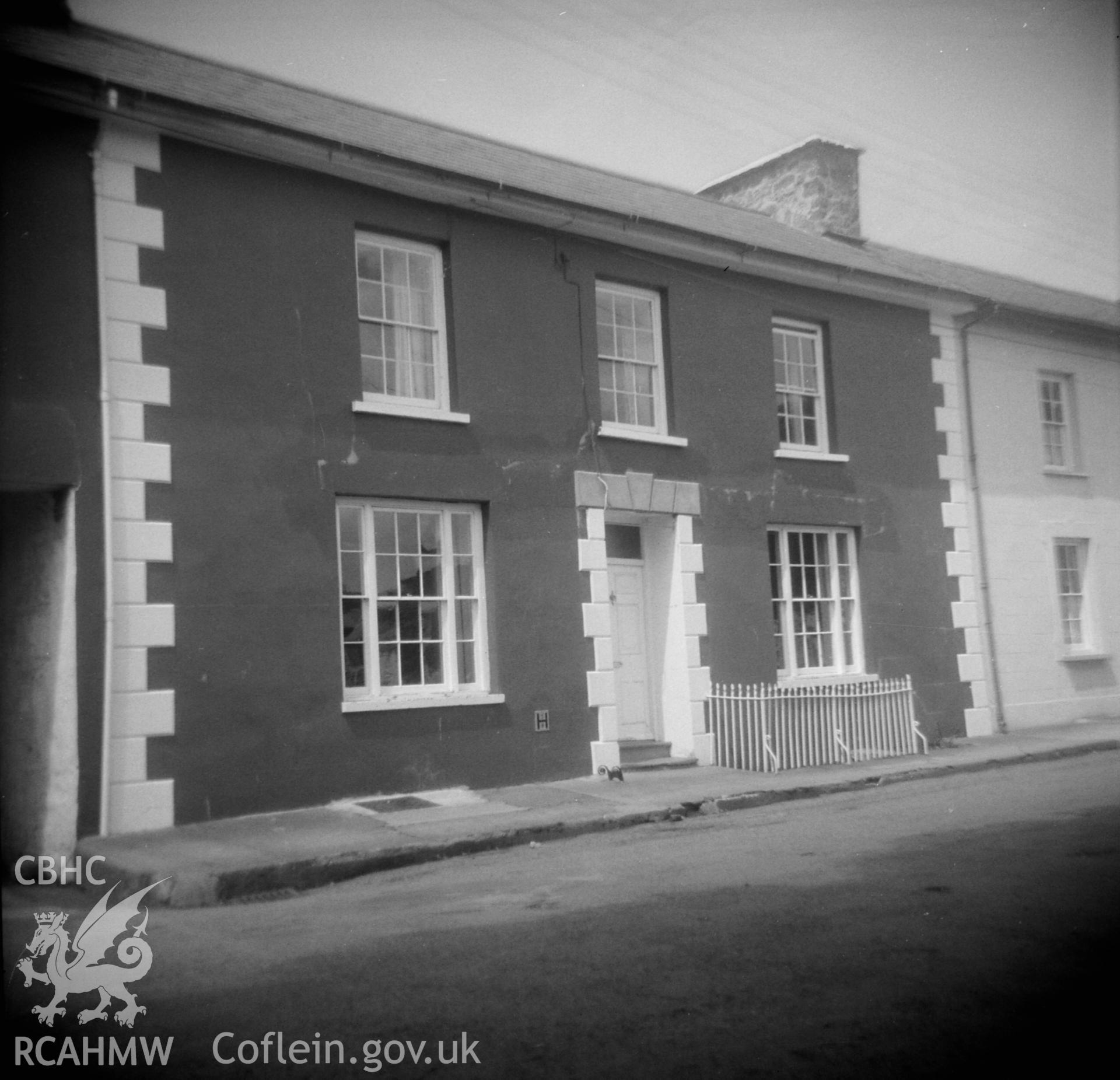 Black and white photo of Cadwgan Place, Aberaeron