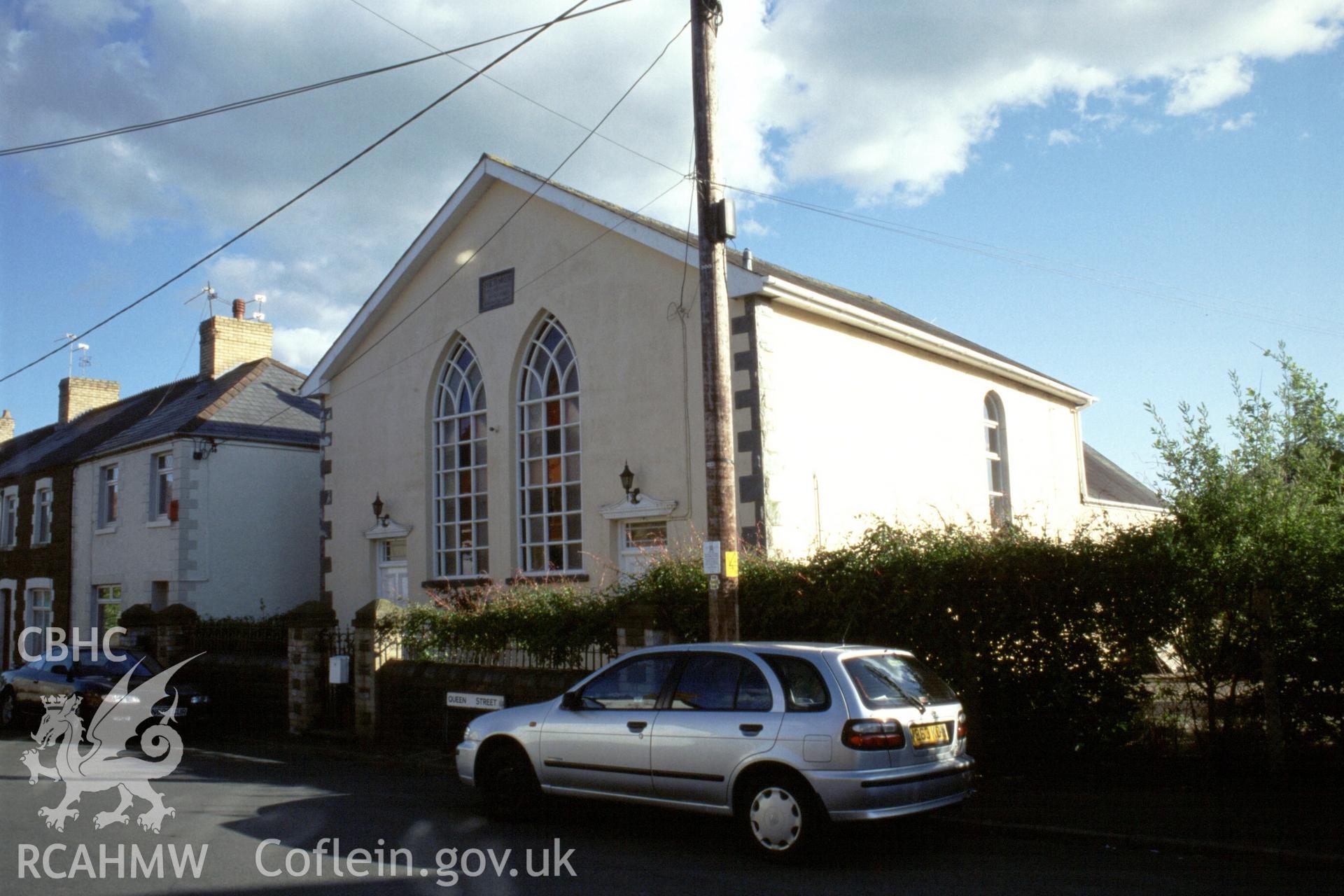 Photographic survey of Hermon Calvinistic Methodist Chapel, Queen Street, Tongwynlais, consisting of 1 colour transparencies, produced by Olwen Jenkins, 14/05/2003.