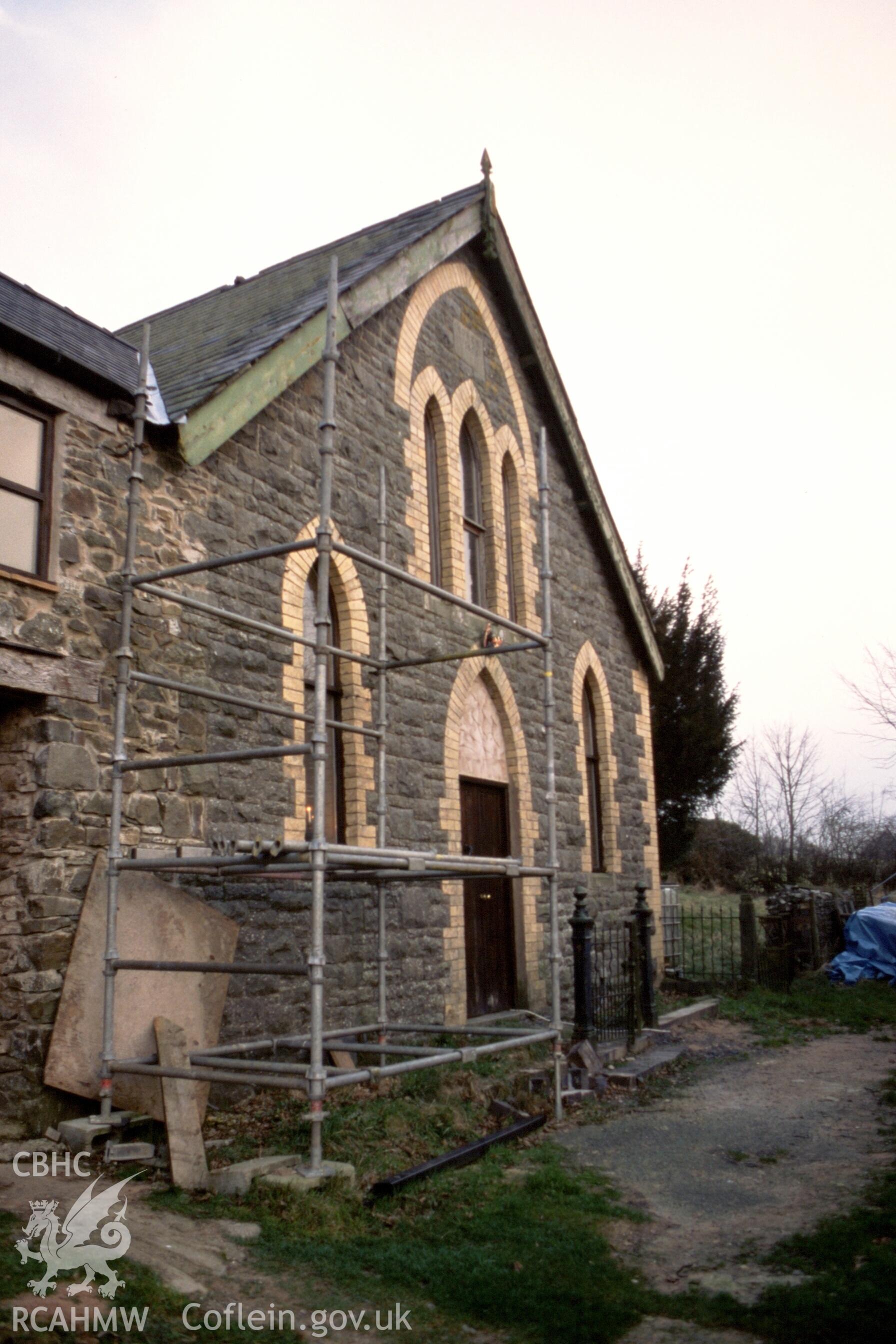 Exterior, chapel, SE gable entry