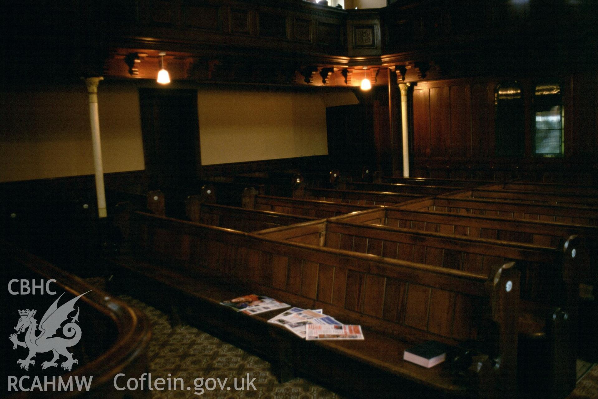 Interior, view to NW, rear of auditorium.