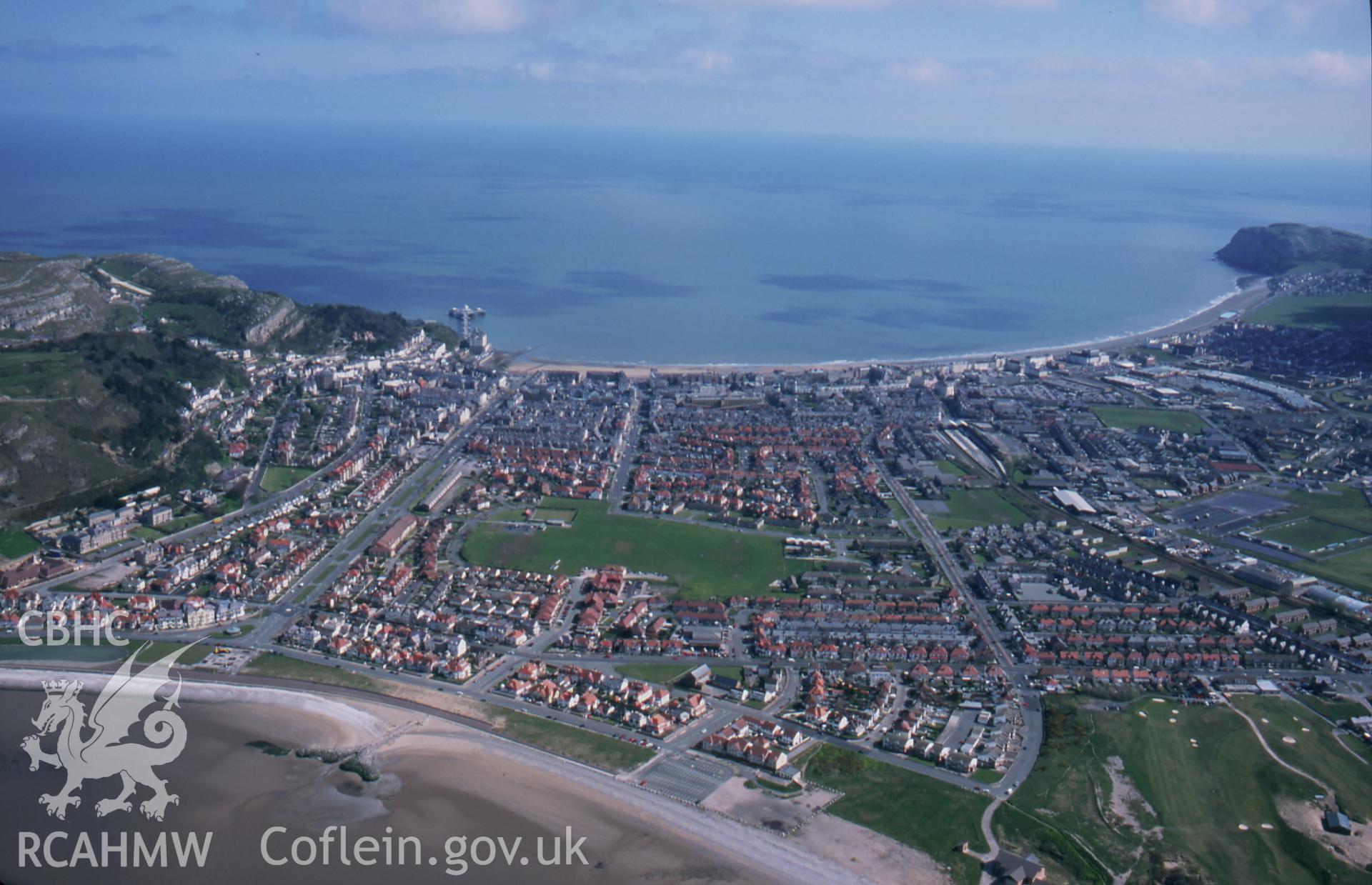 Slide of RCAHMW colour oblique aerial photograph of Llandudno, taken by T.G. Driver, 18/4/1998.