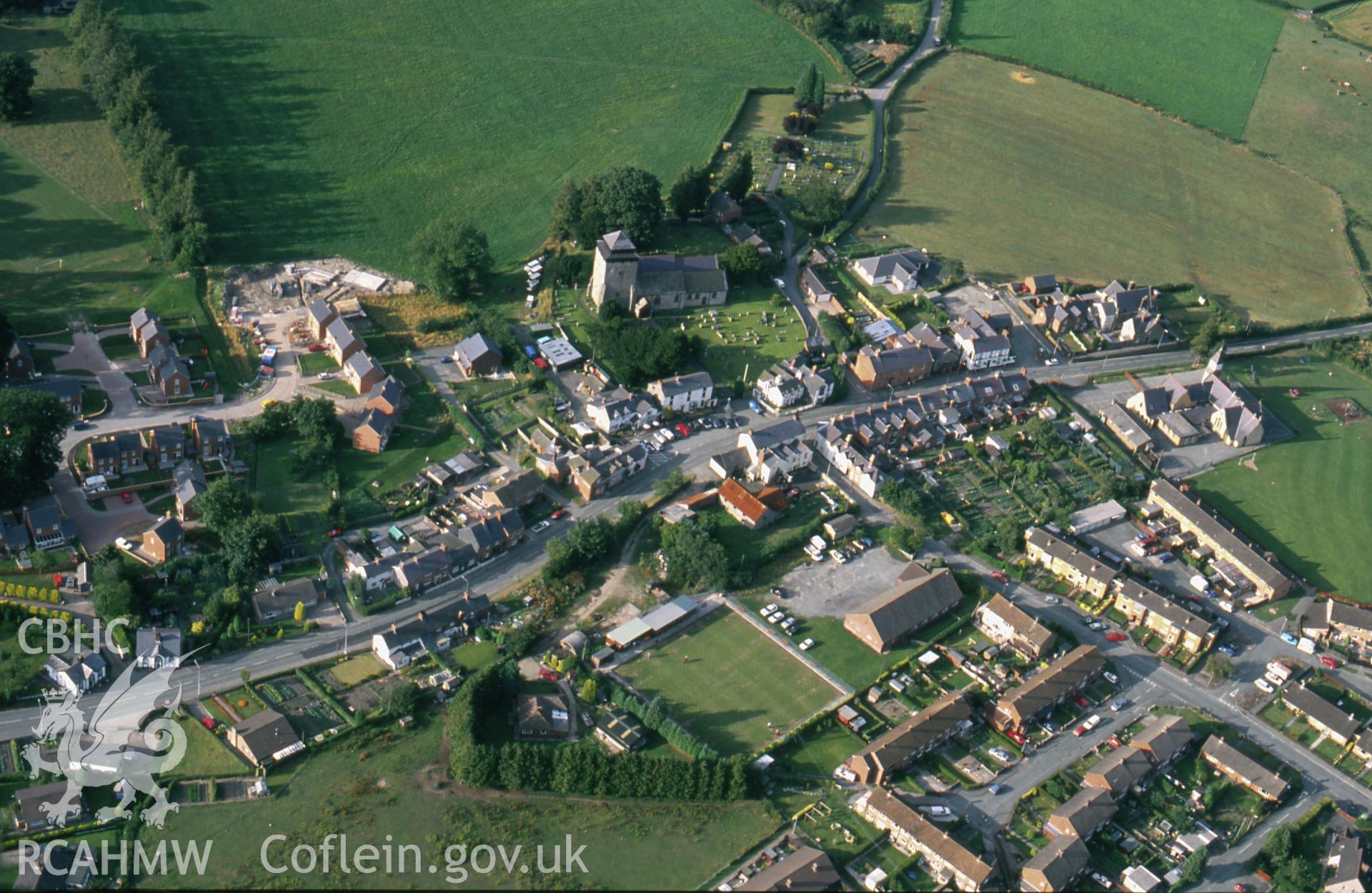 RCAHMW colour slide oblique aerial photograph of Village, Kerry, taken by C.R. Musson, 05/08/94