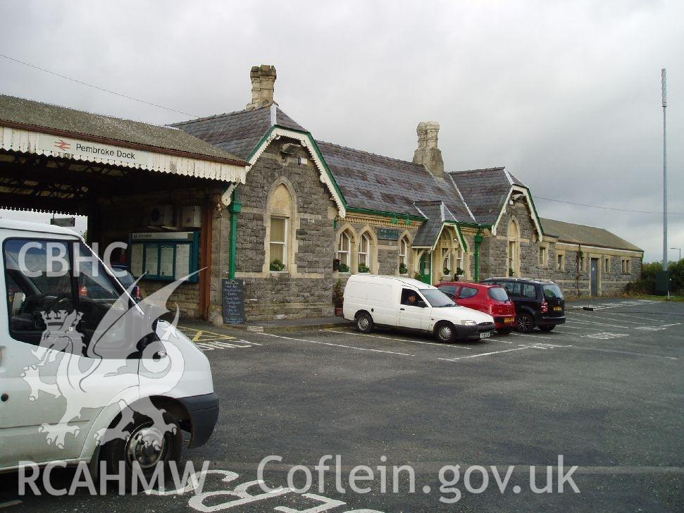 Colour digital photograph showing Pembroke Dock Railway Station taken by Phil Kingdom, 2009.