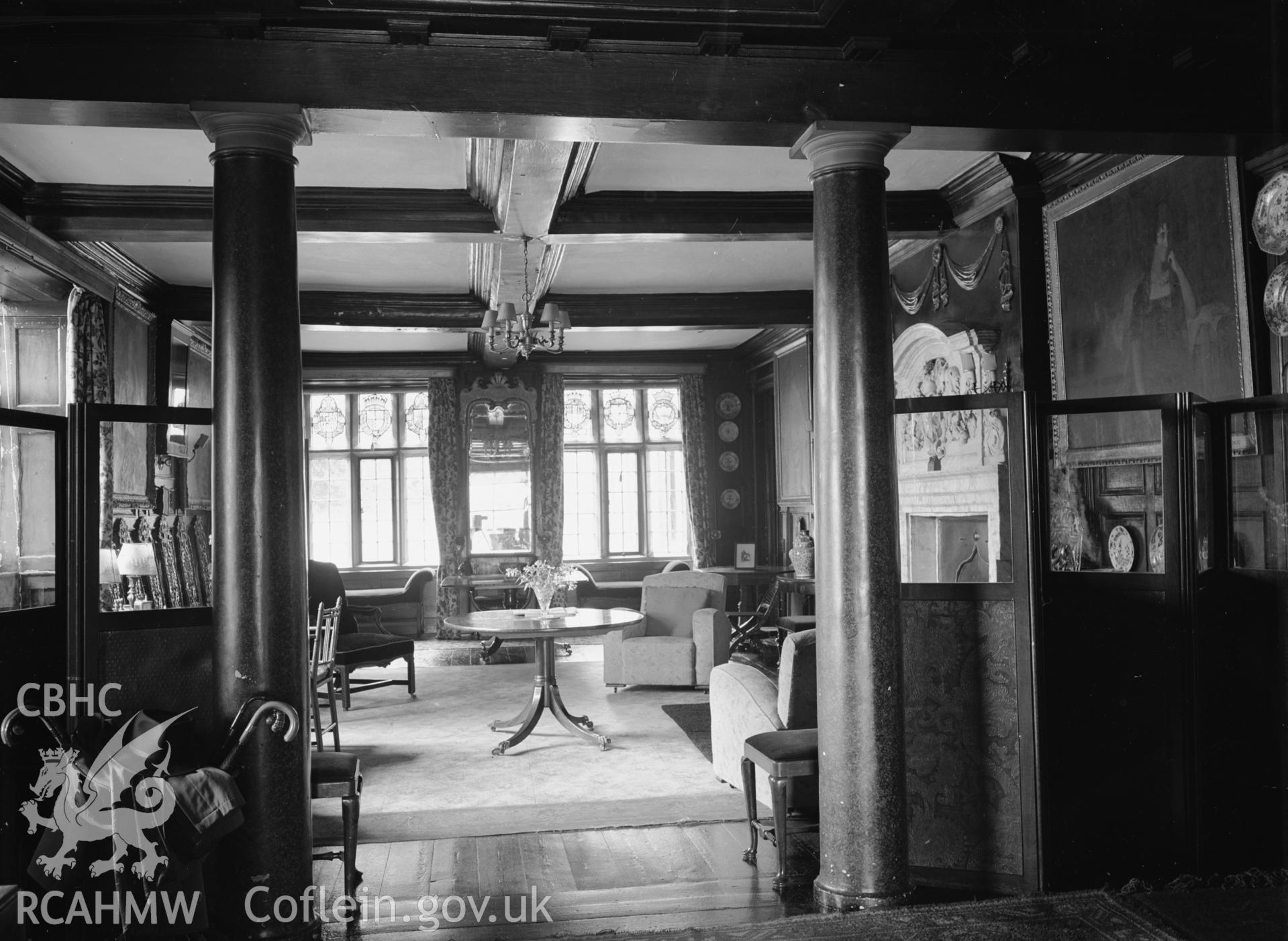 Interior: oak hall, looking W