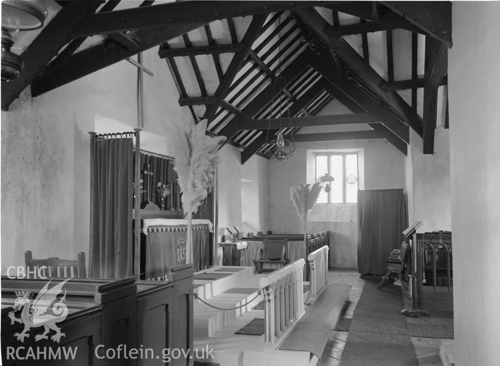 Interior view looking south in the transept.