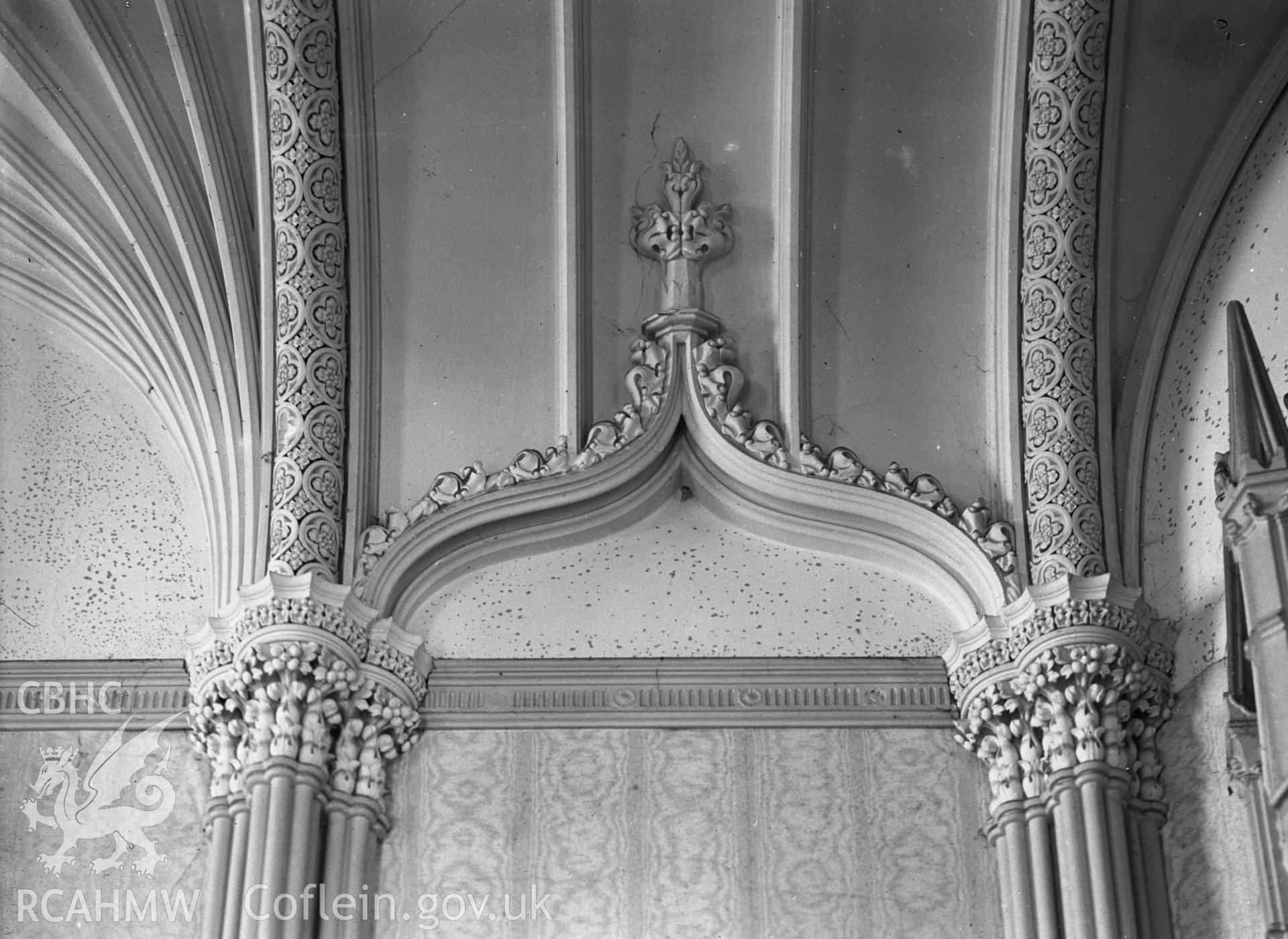 Interior view showing the ceiling and the plasterwork in the drawing-room