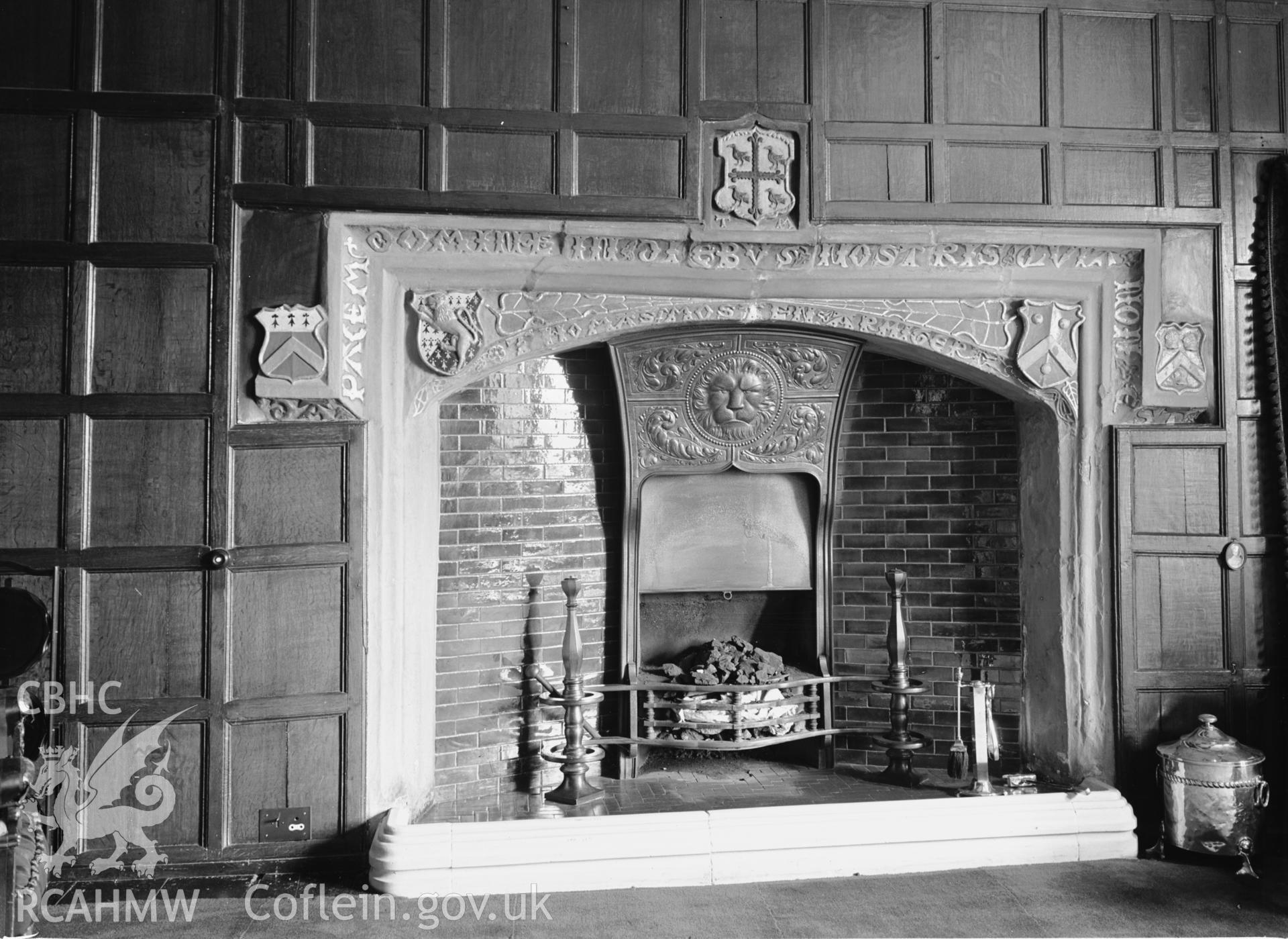 The fireplace in the room adjacent to the Great Hall.