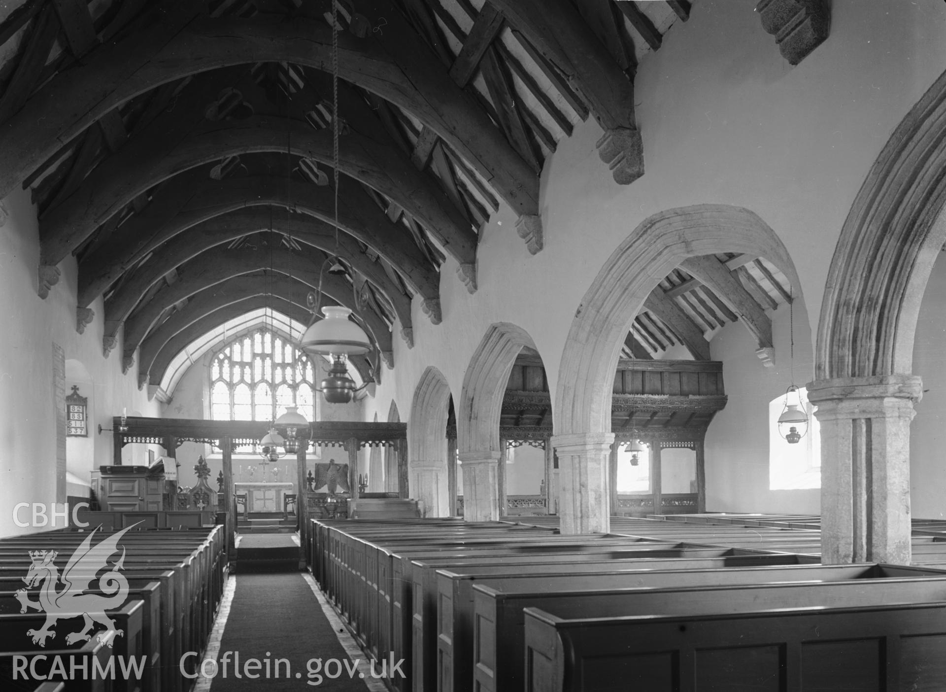 Interior view looking east in the north nave.