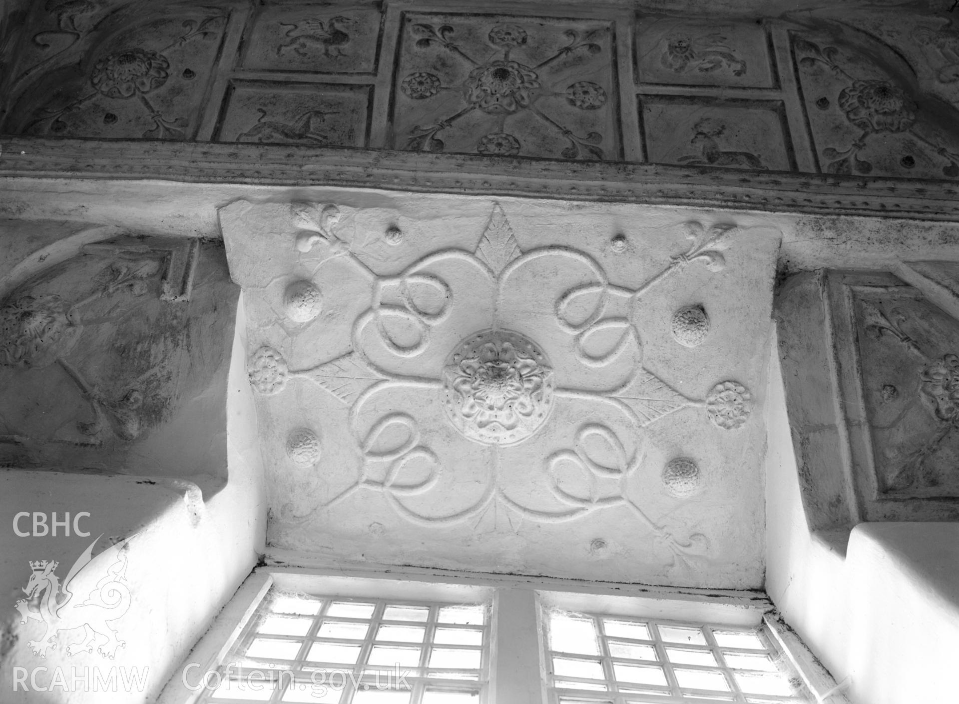 Interior view showing detail of the ceiling in the Great Hall.