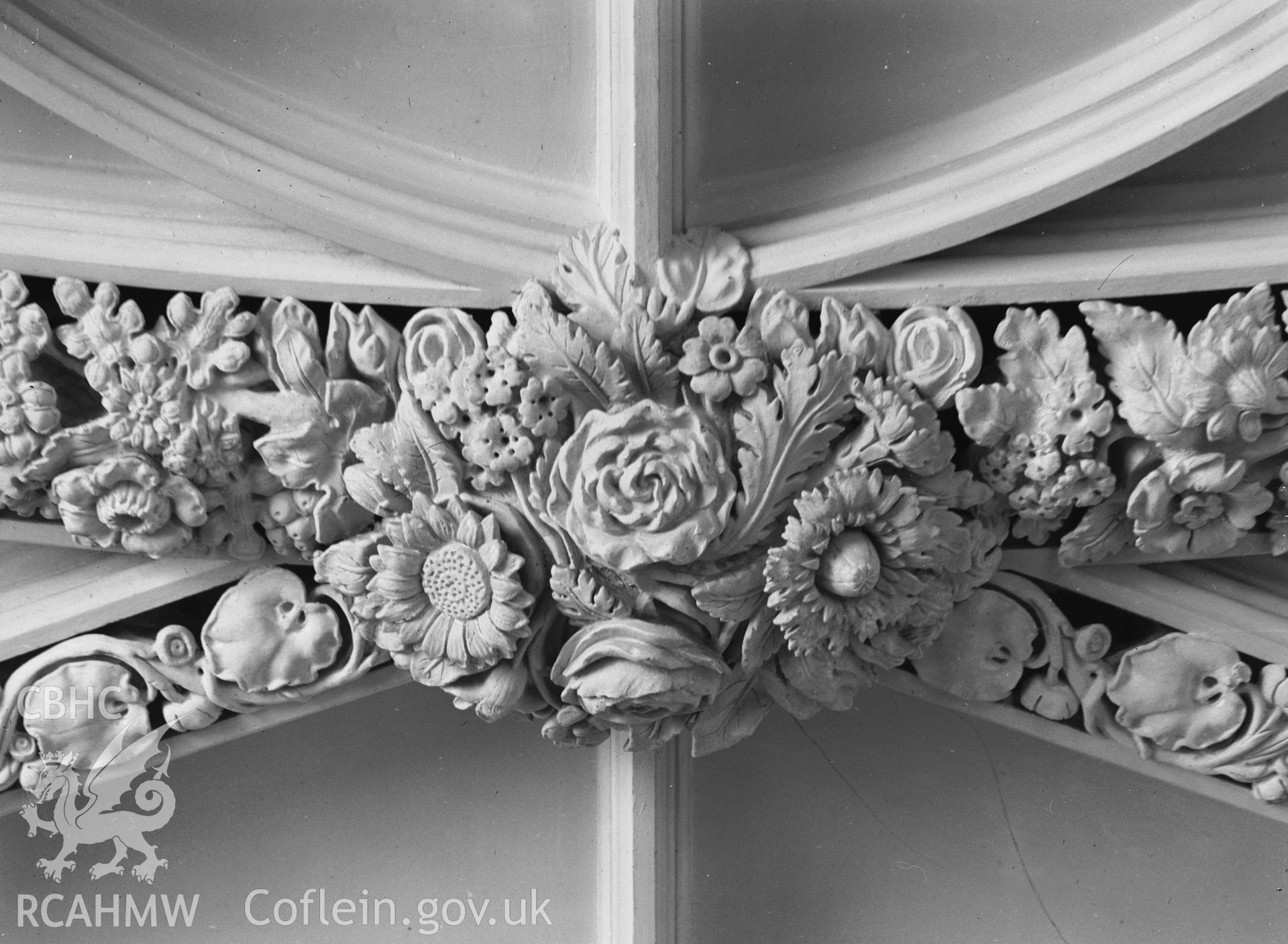 Interior view showing the ceiling in the drawing-room