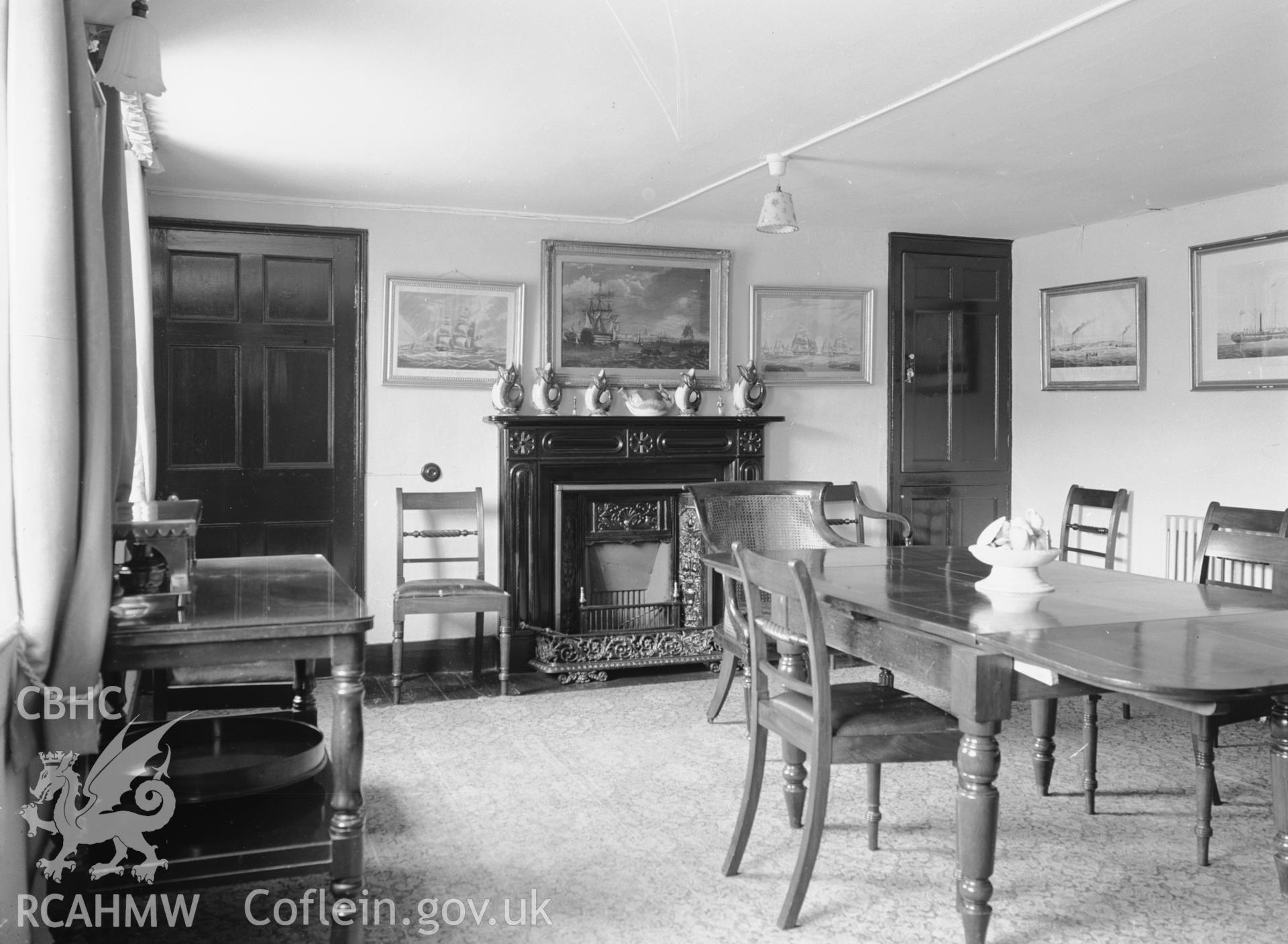 Interior view showing the dining room.