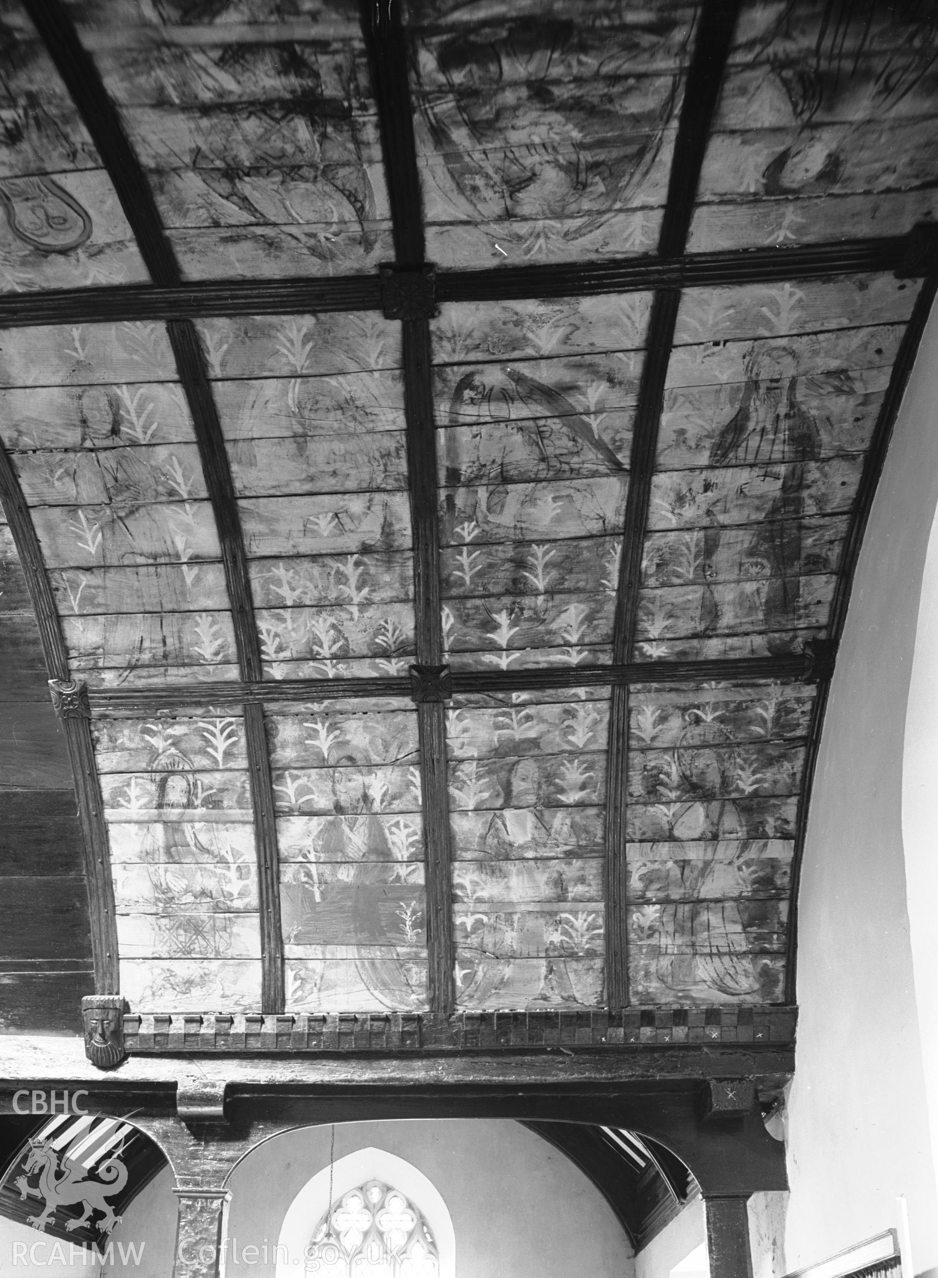 Interior view showing northern panels of the painted ceiling.