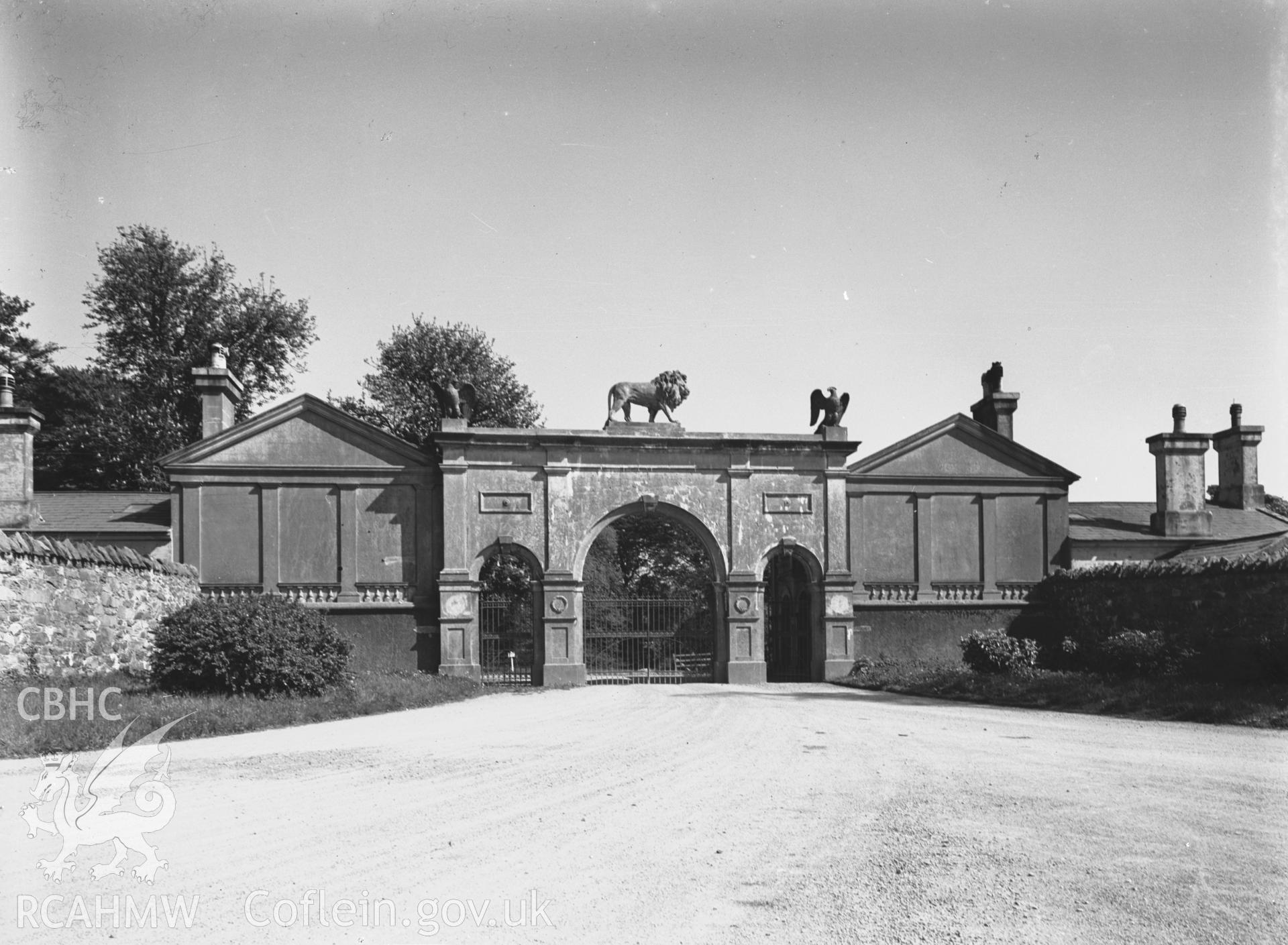 Views of gates at Glynllifon