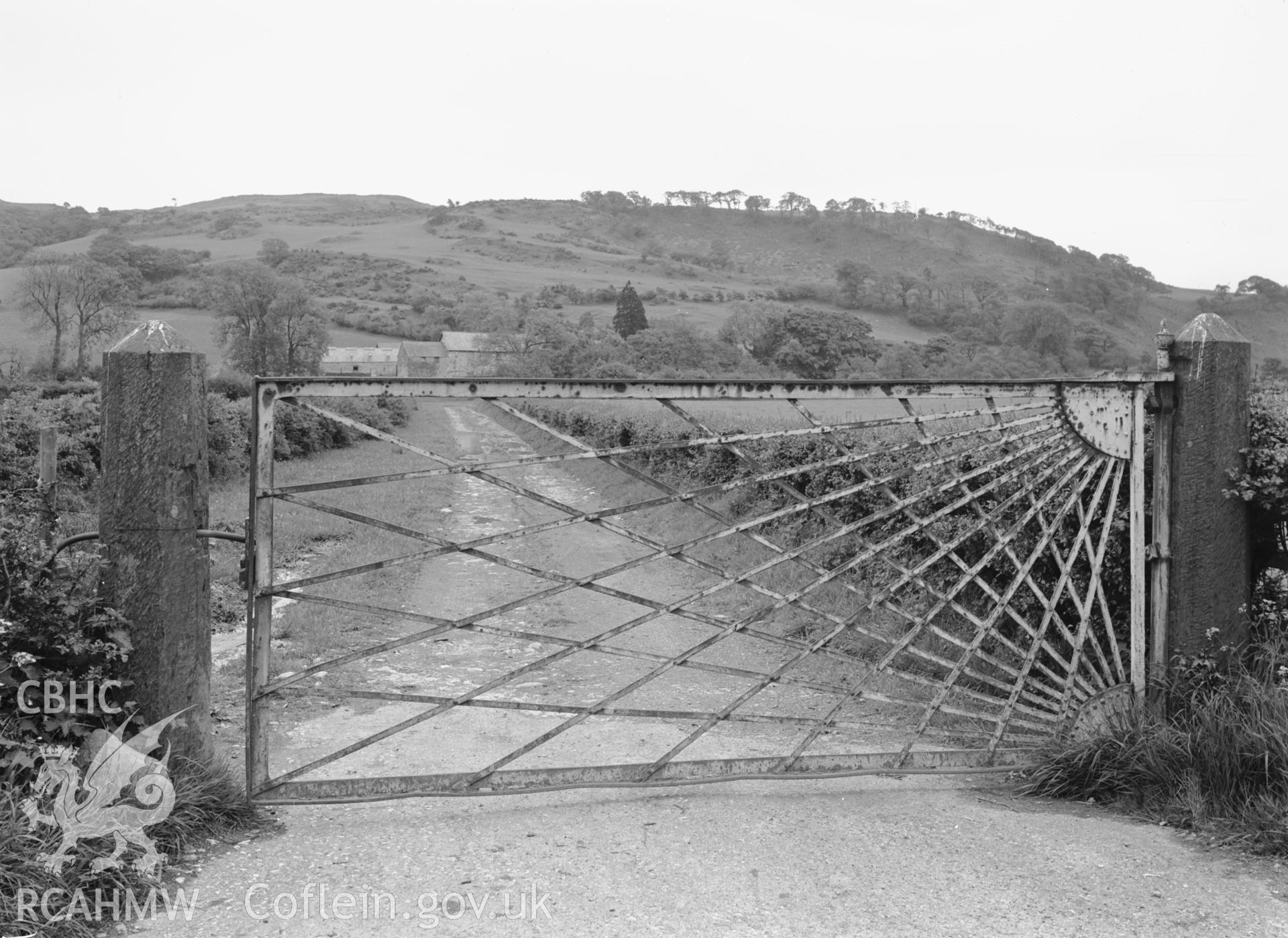 View of toll gate and stone posts