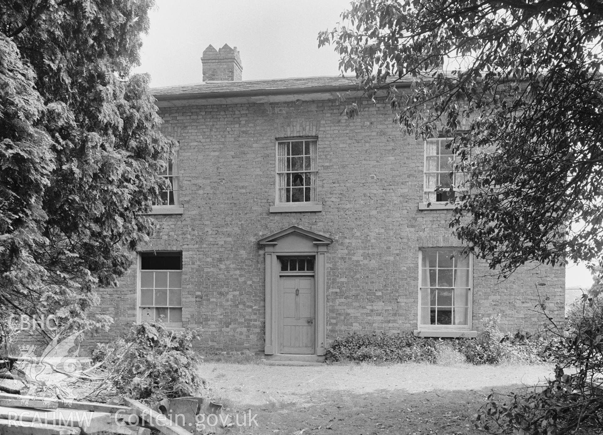 A single black and white photograph showing  Marchwiel Old Hall.