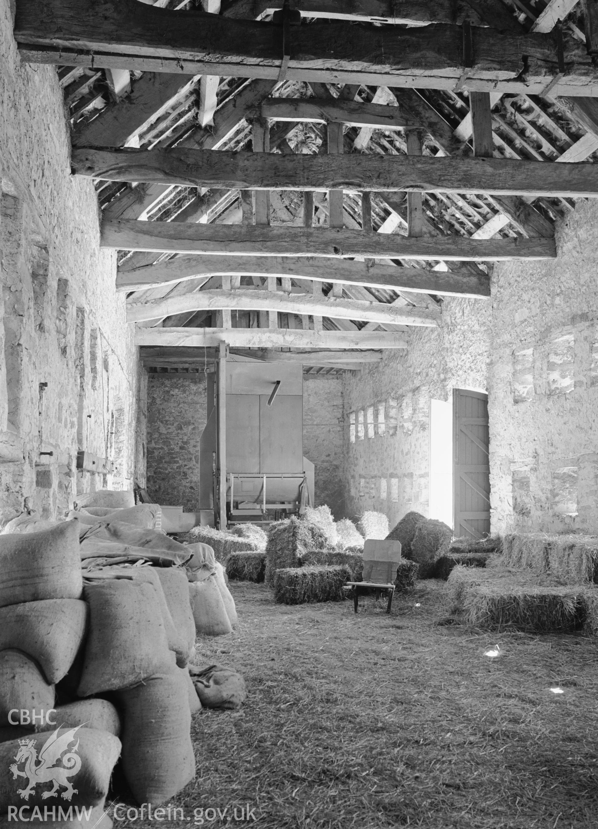 Long barn interior view looking south-east
