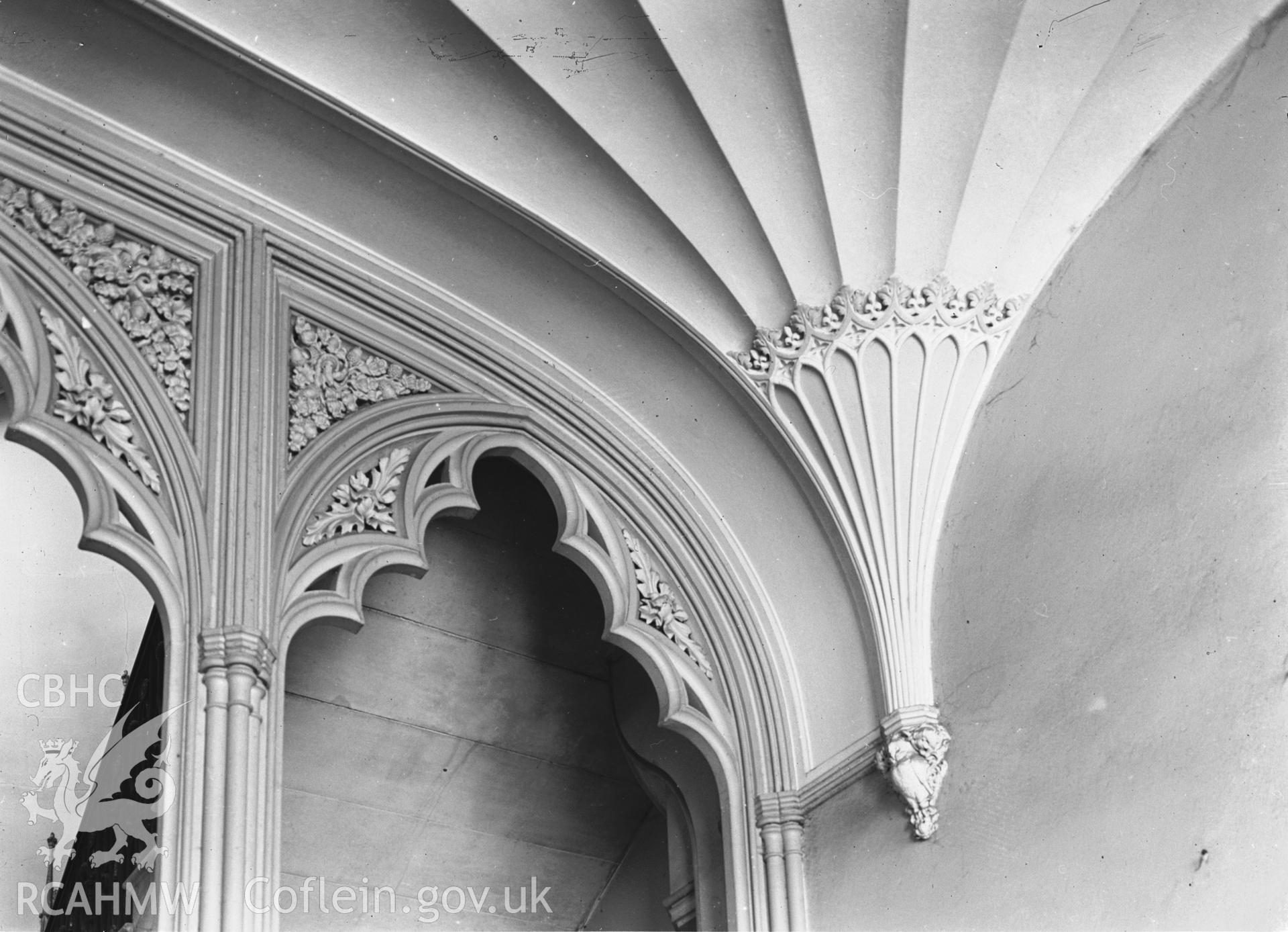Interior view showing plasterwork in the entrance hall