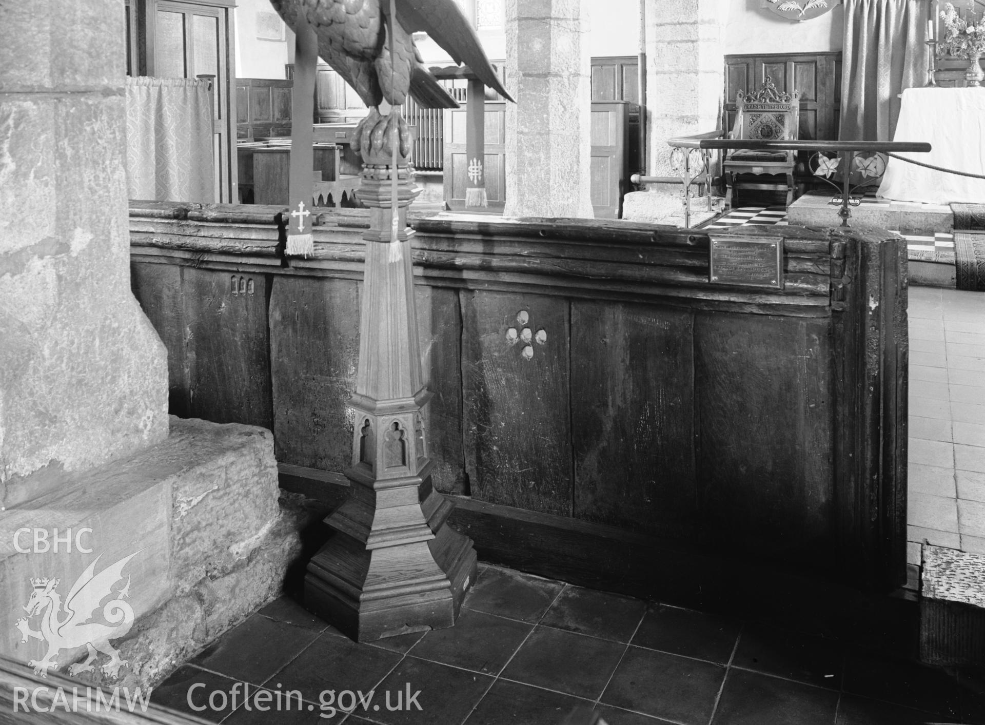 Interior: Lower stage of mutilated rood screen