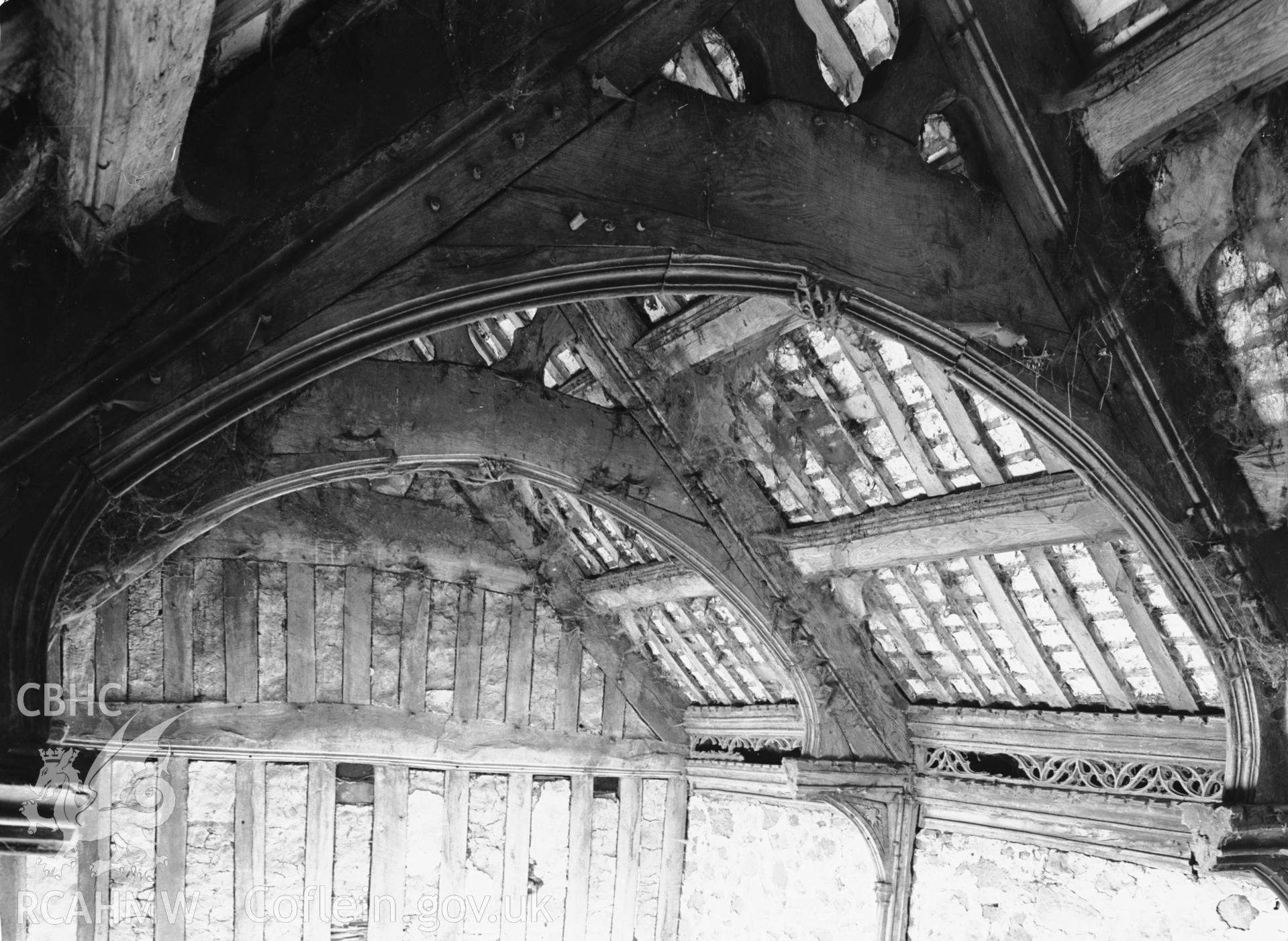 Interior view showing the hammer-beam roof looking north-east.