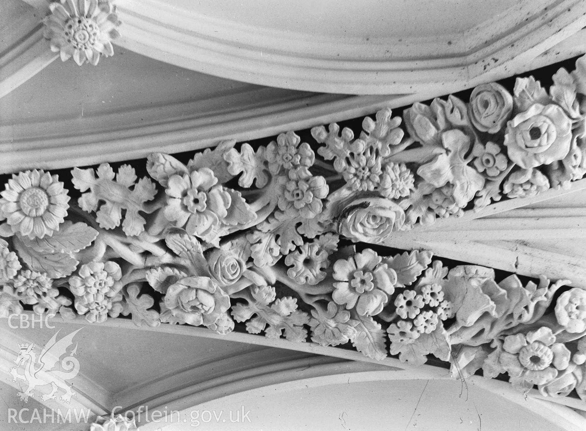 Interior view showing the ceiling in the drawing-room