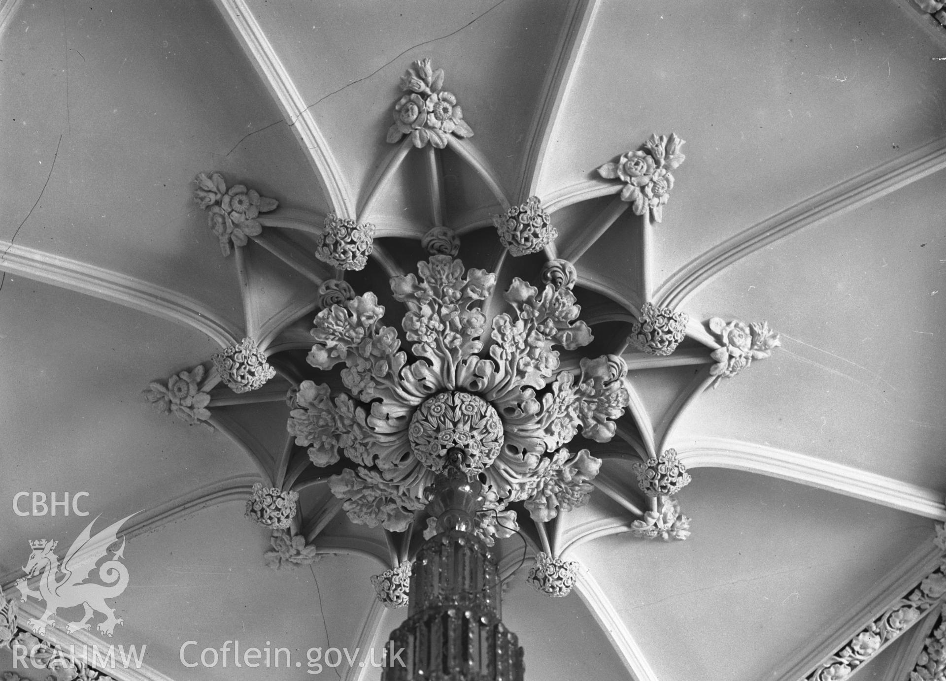 Interior view showing the ceiling in the drawing-room