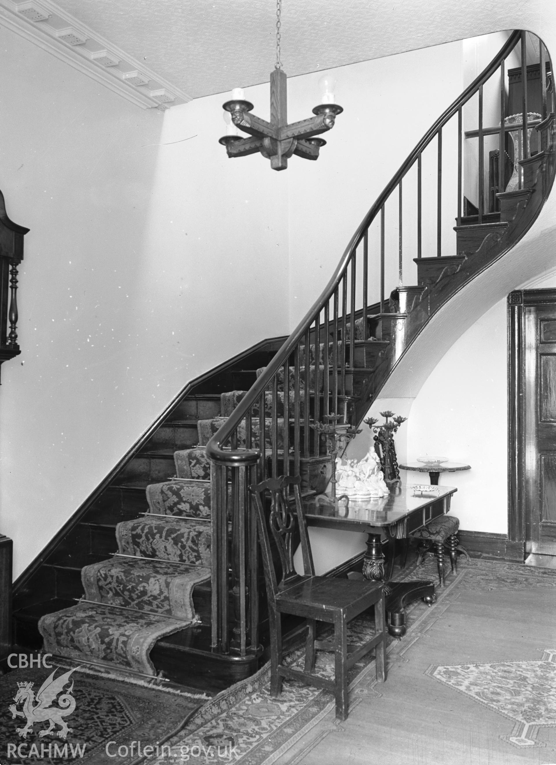 Interior view showing the staircase.