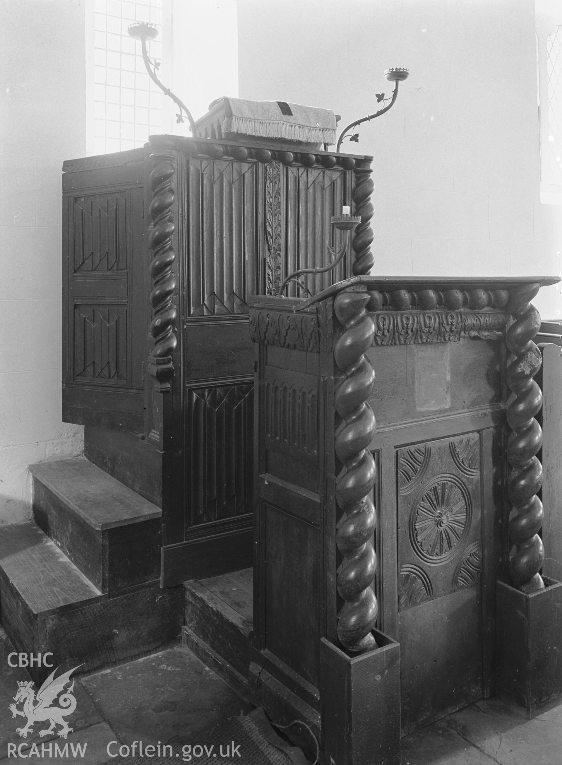 Interior view showing pulpit.