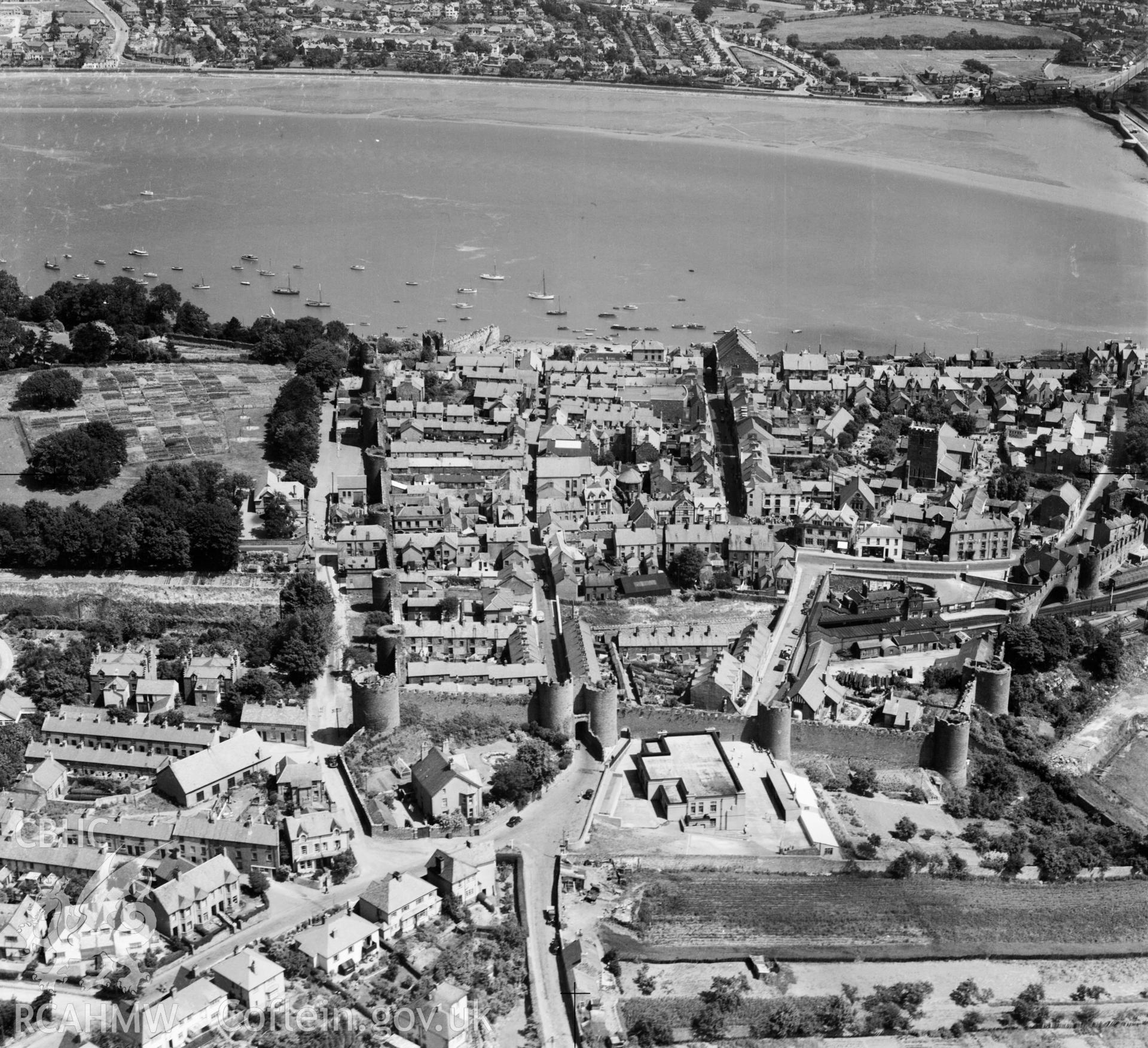 View of Conwy showing town walls