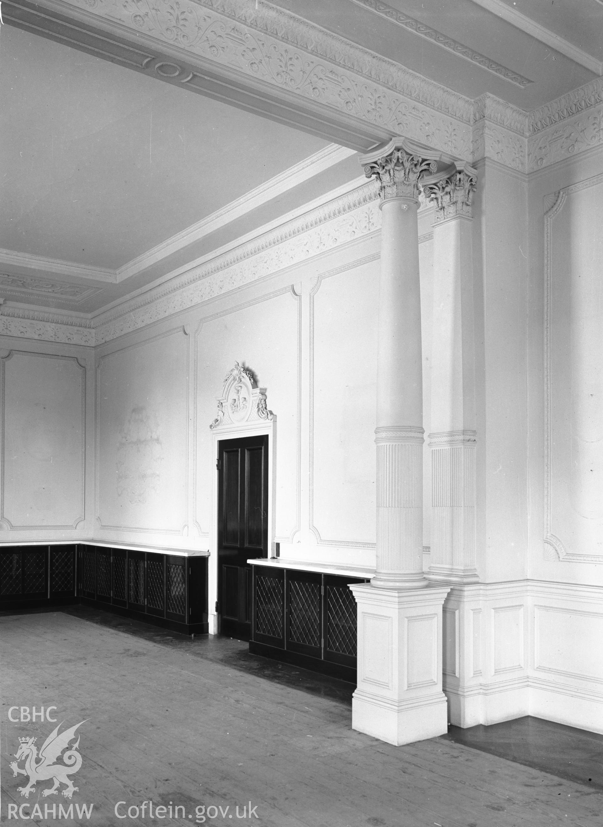 Interior view showing china cabinet in the drawing room.