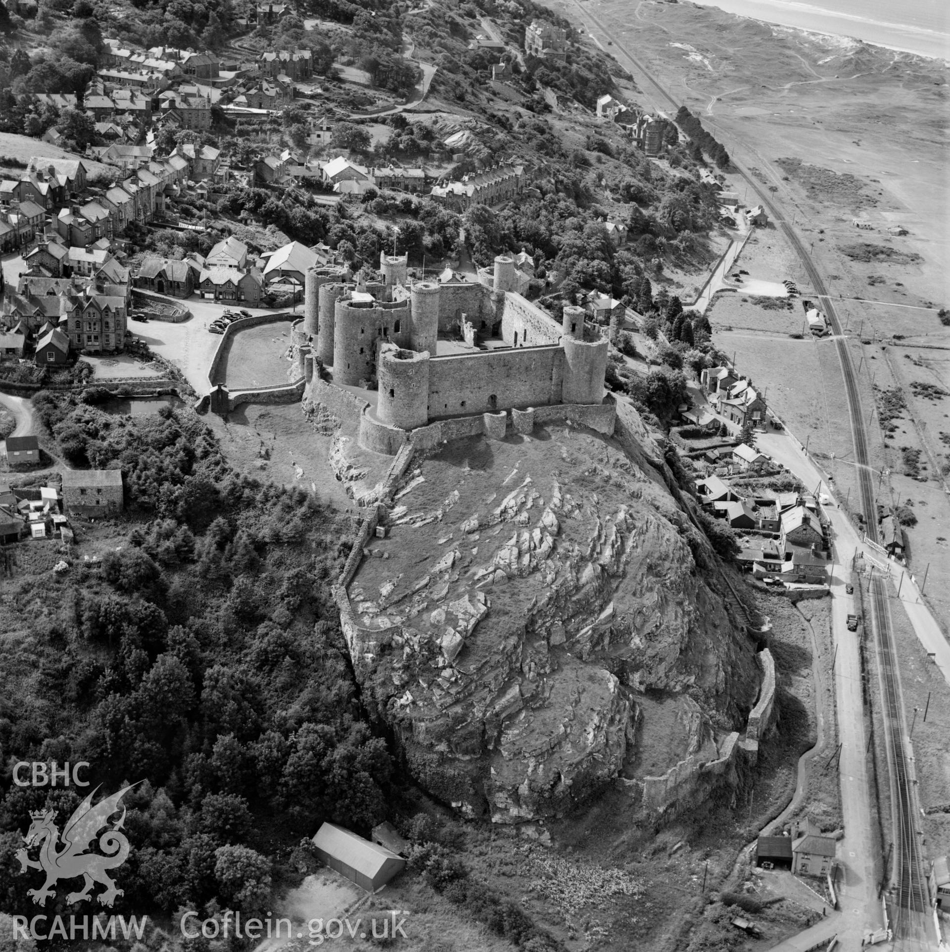 View of Harlech showing castle