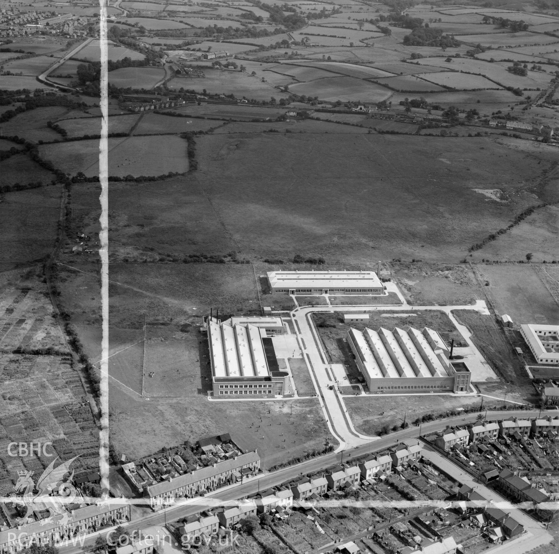 View of three new factories at Virginia Park, Caerphilly