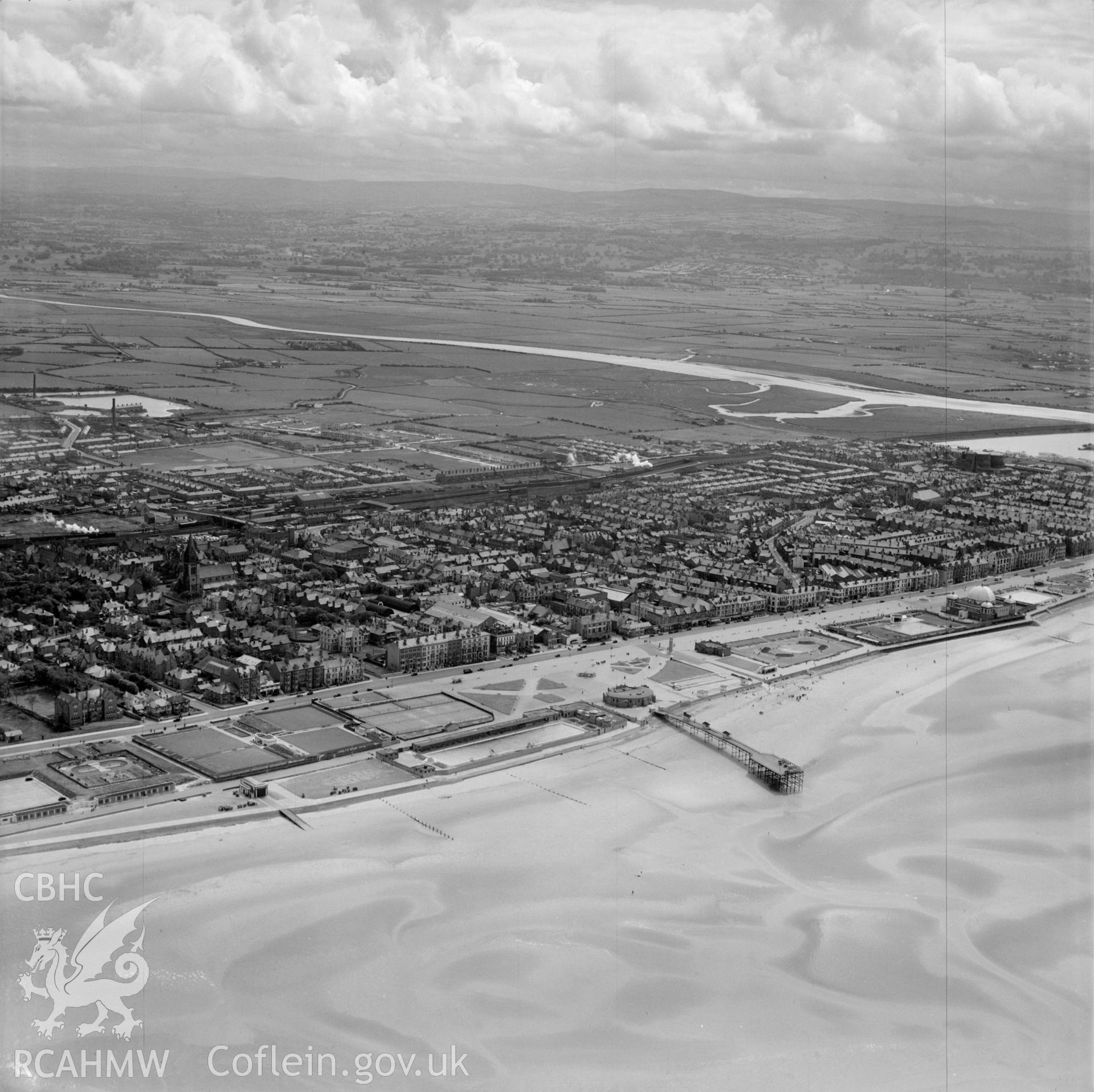 View of Rhyl showing pier
