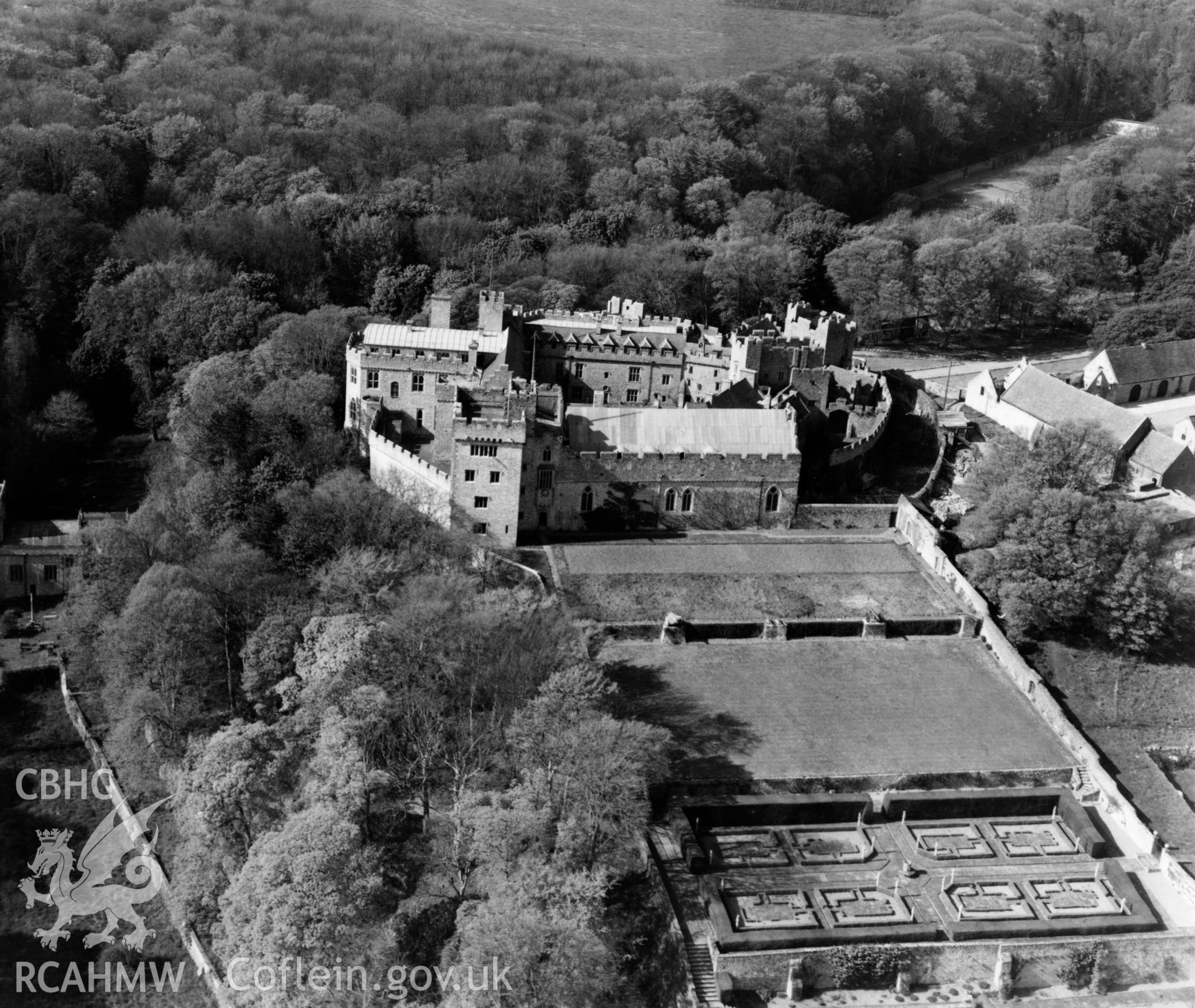 View of St Donat's Castle. Oblique aerial photograph, 5?" cut roll film.