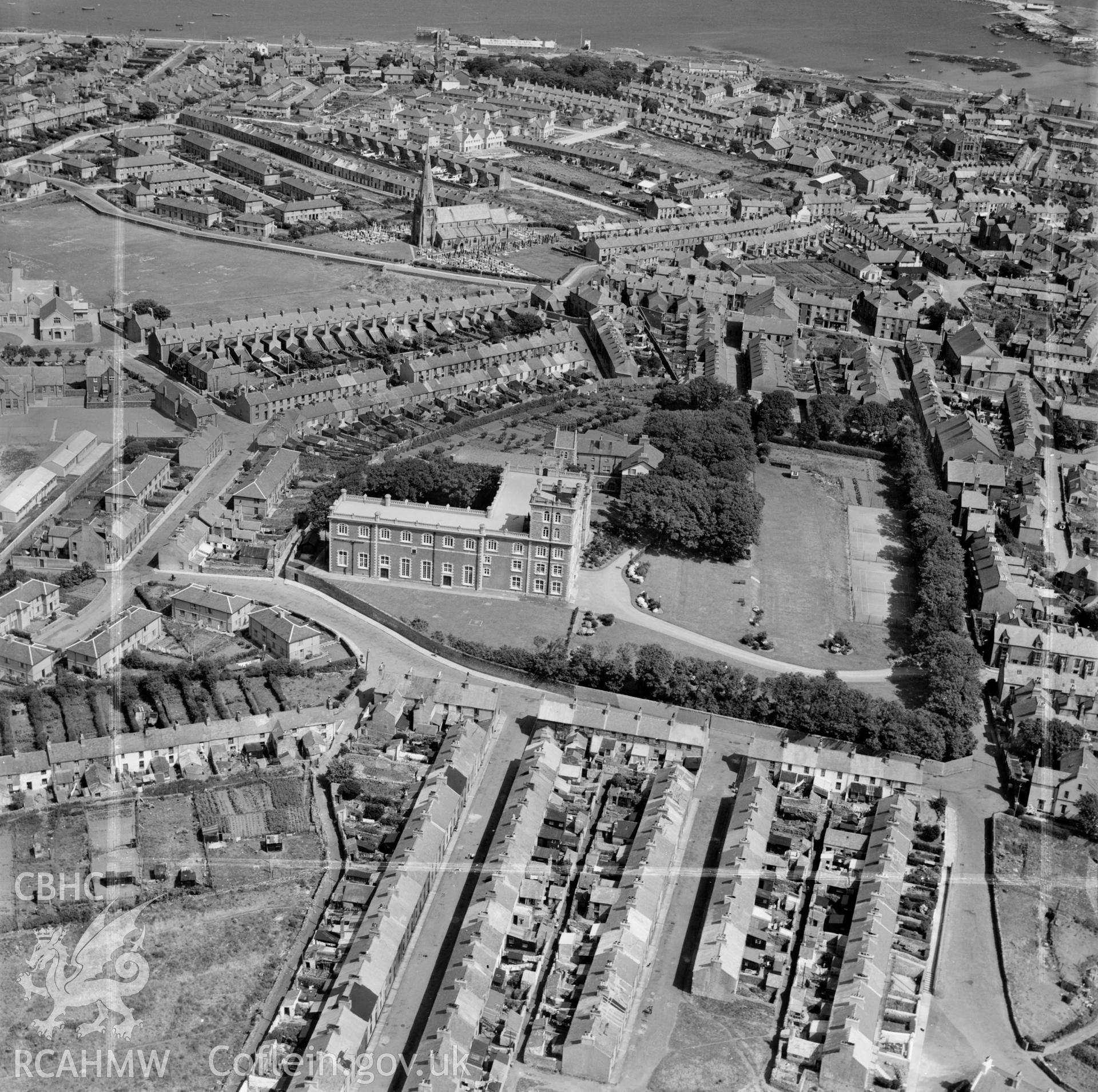 View of Holyhead showing Le Bon Sauveur convent