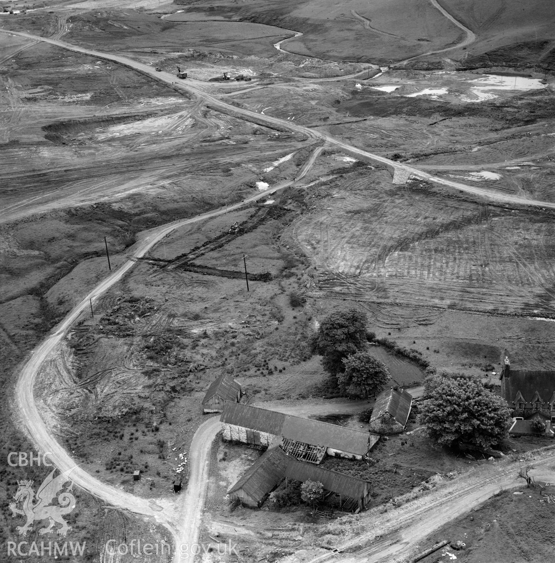 View of site during the construction of Usk Reservoir
